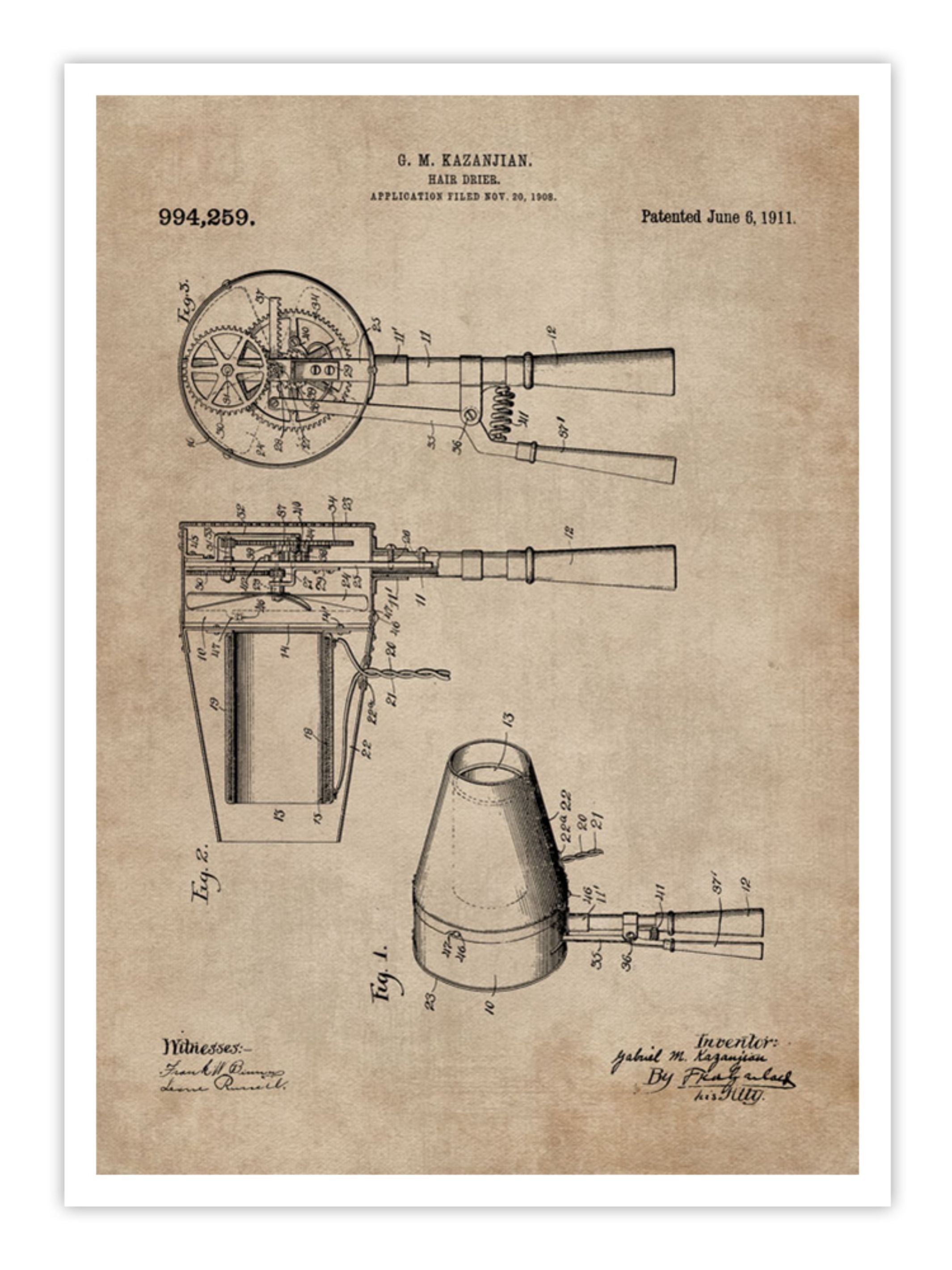 Wall Prints - Patent Document of a Hair Dryer