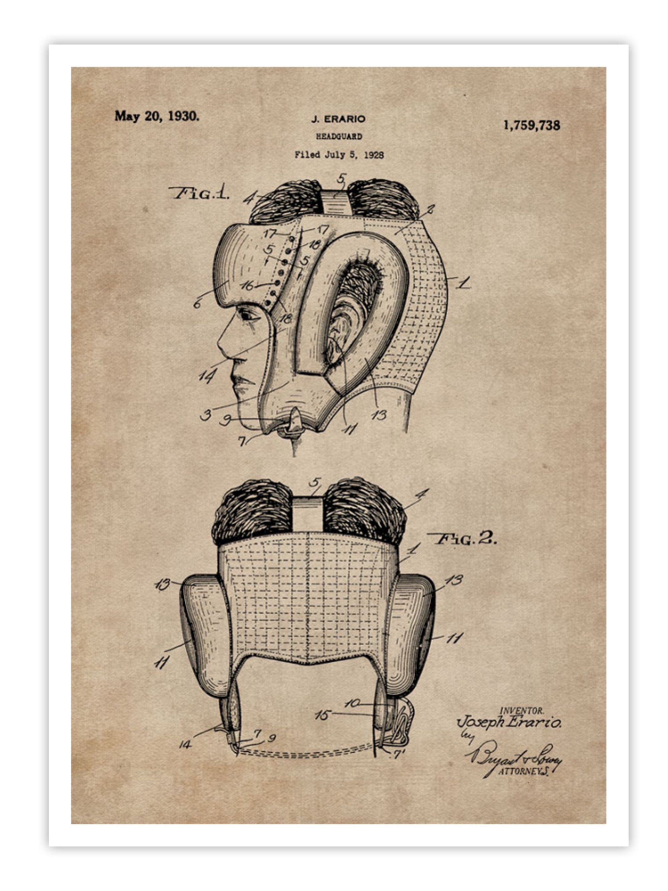 Wall Prints - Patent Document of a Headguard for Boxers