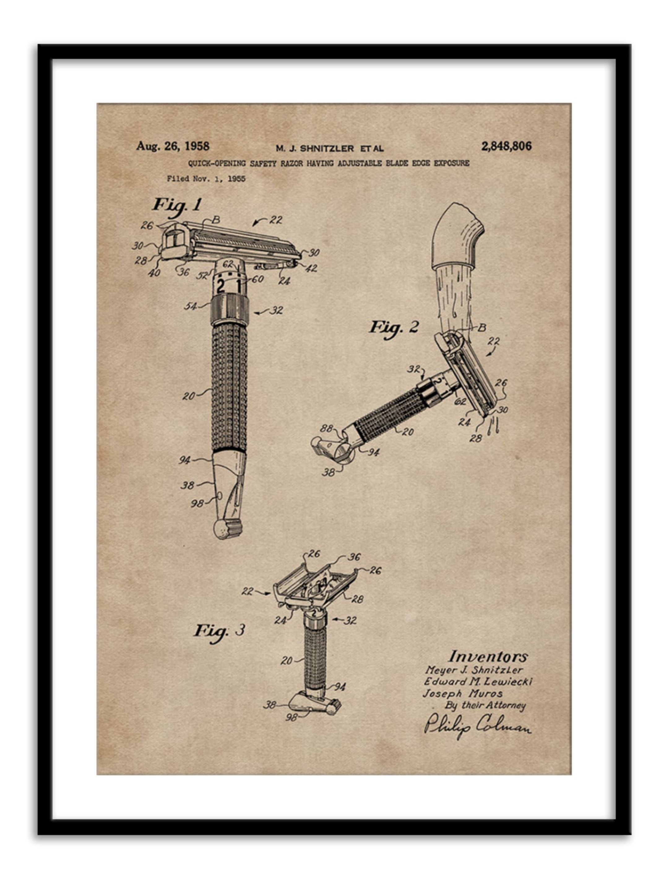 Wall Prints - Patent Document of a Razor