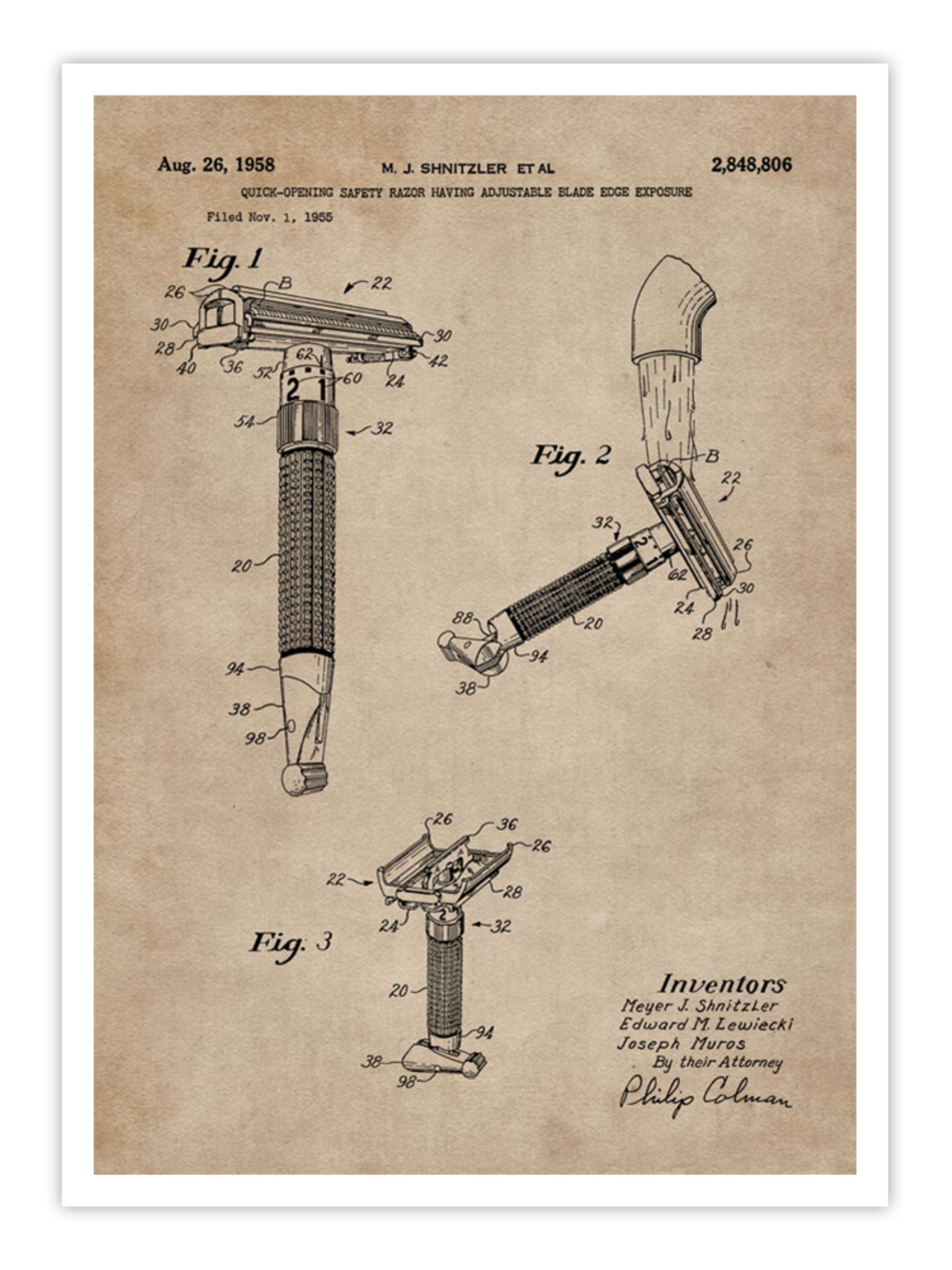 Wall Prints - Patent Document of a Razor