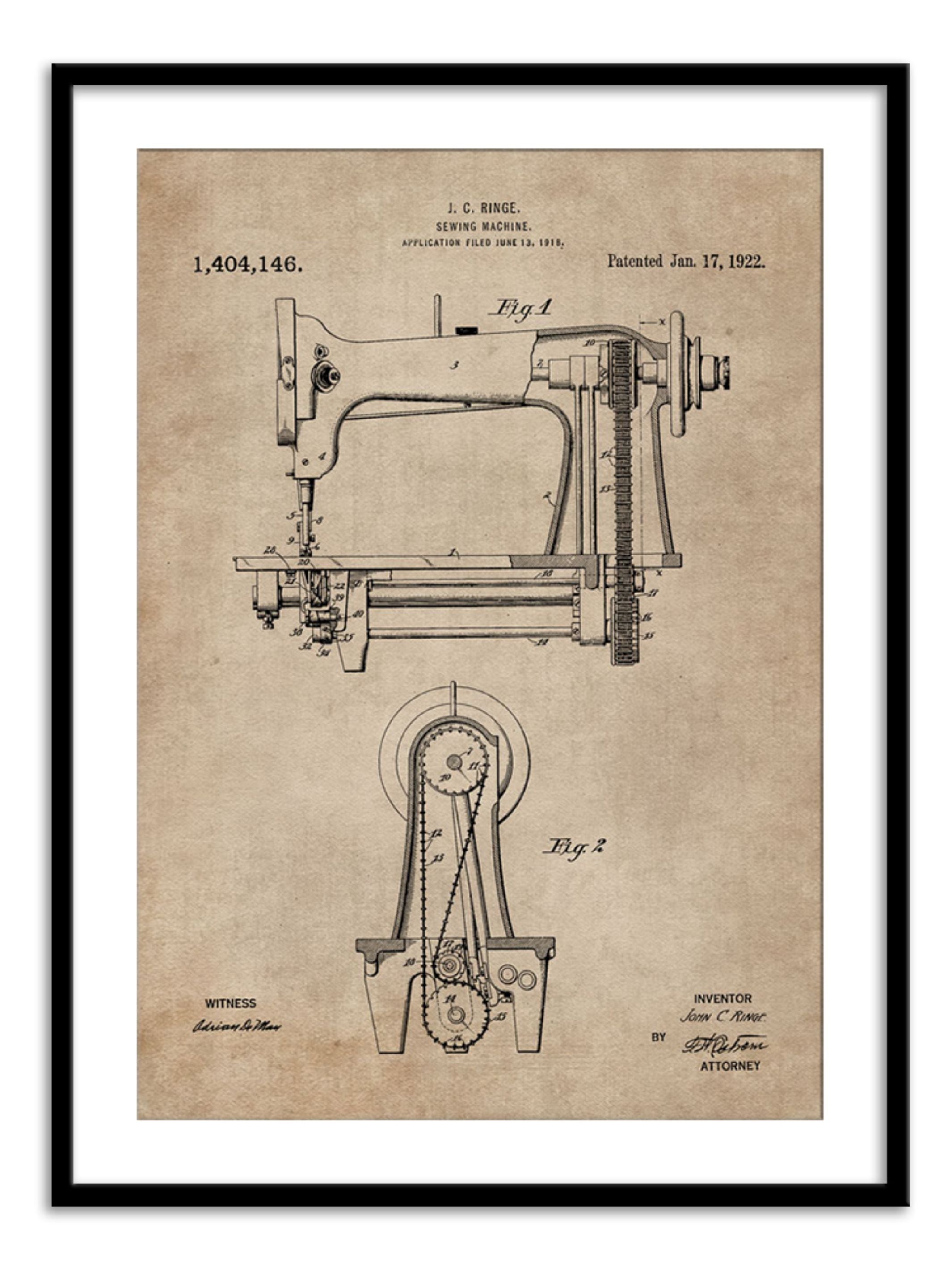 Wall Prints - Patent Document of a Sewing Machine