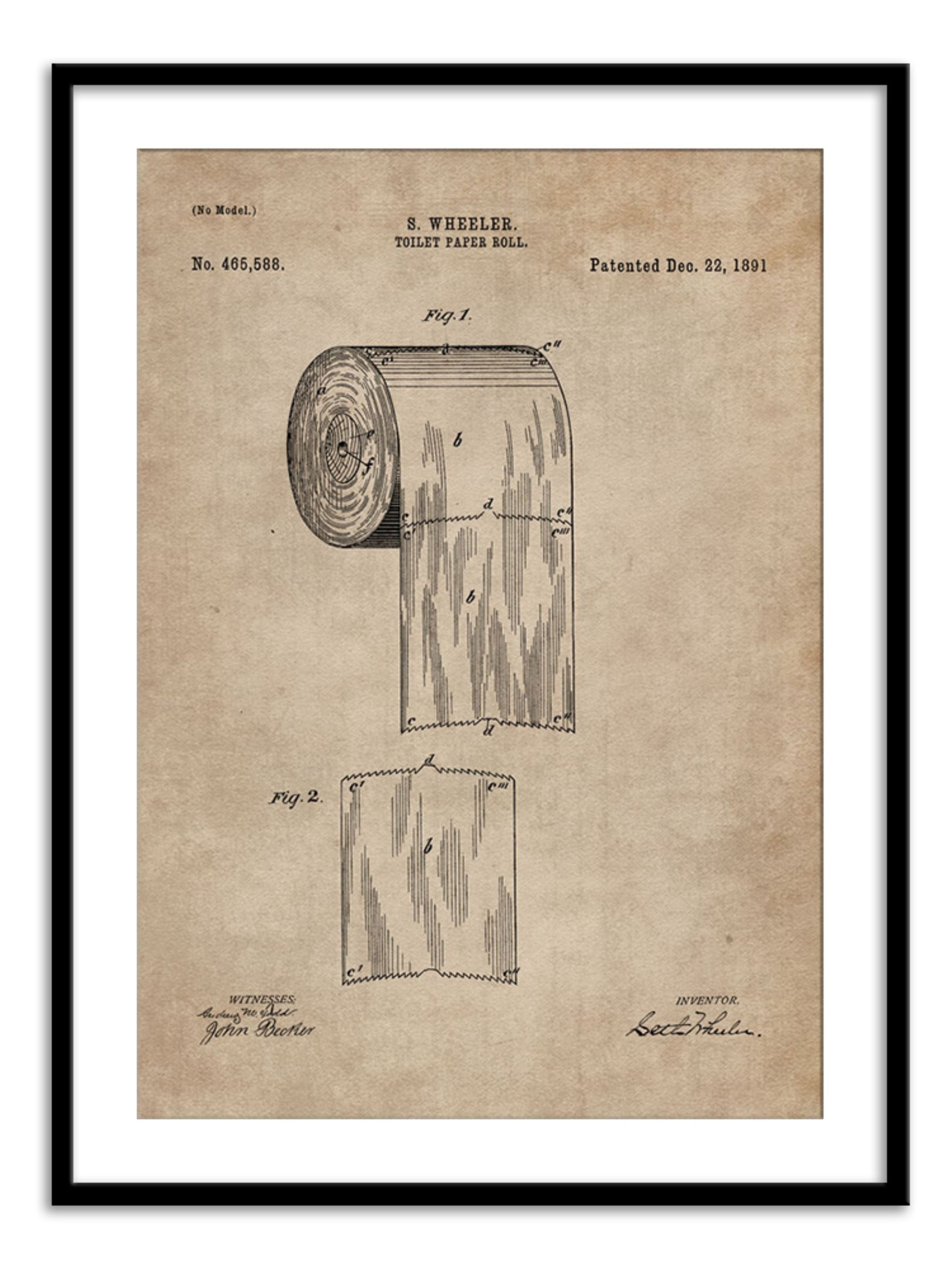Wall Prints - Patent Document of a Toilet Paper Roll
