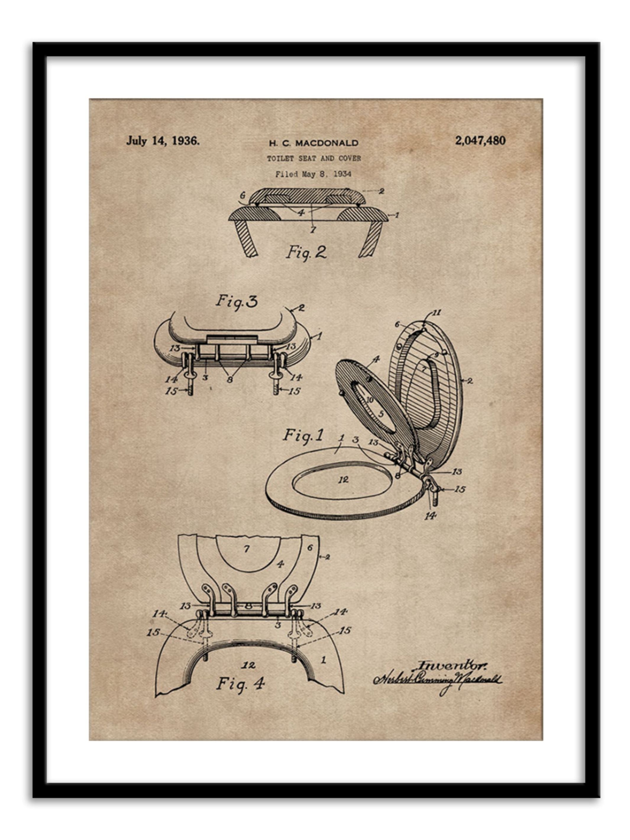 Wall Prints - Patent Document of a Toilet Seat & Cover