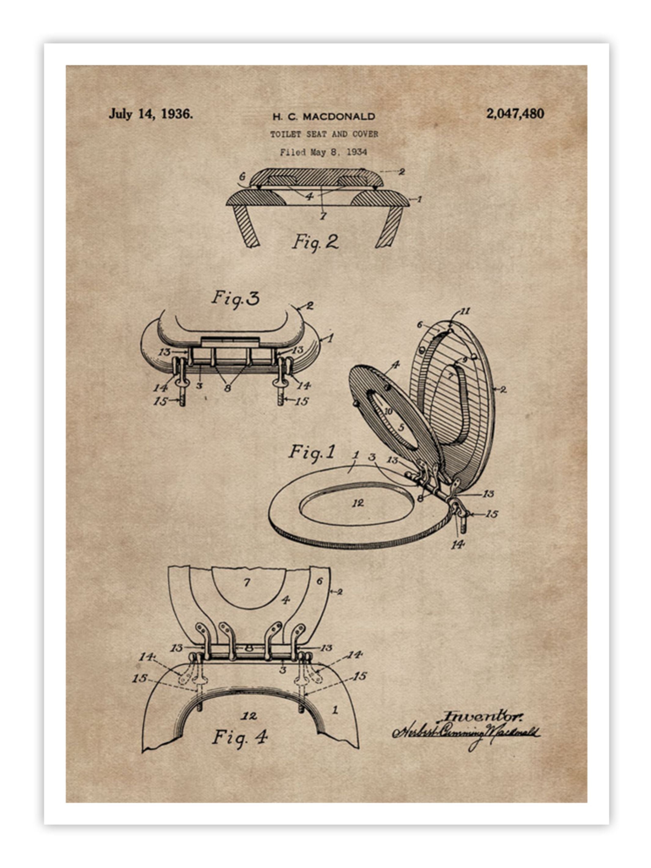 Wall Prints - Patent Document of a Toilet Seat & Cover