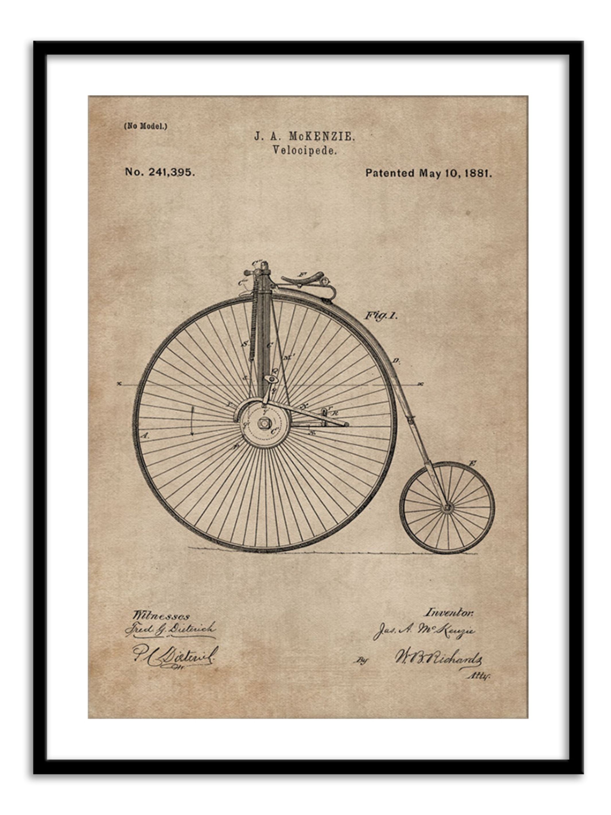 Wall Prints - Patent Document of a Velocipede