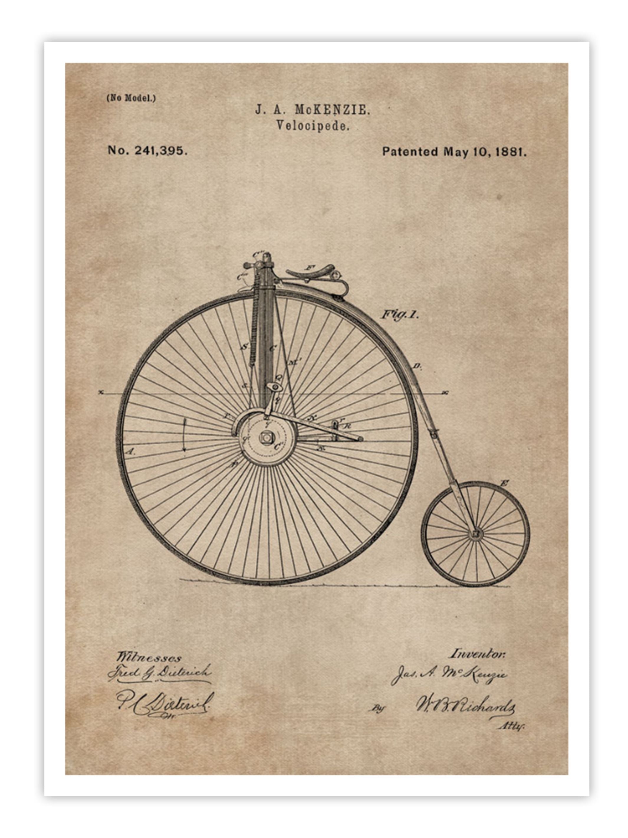Wall Prints - Patent Document of a Velocipede