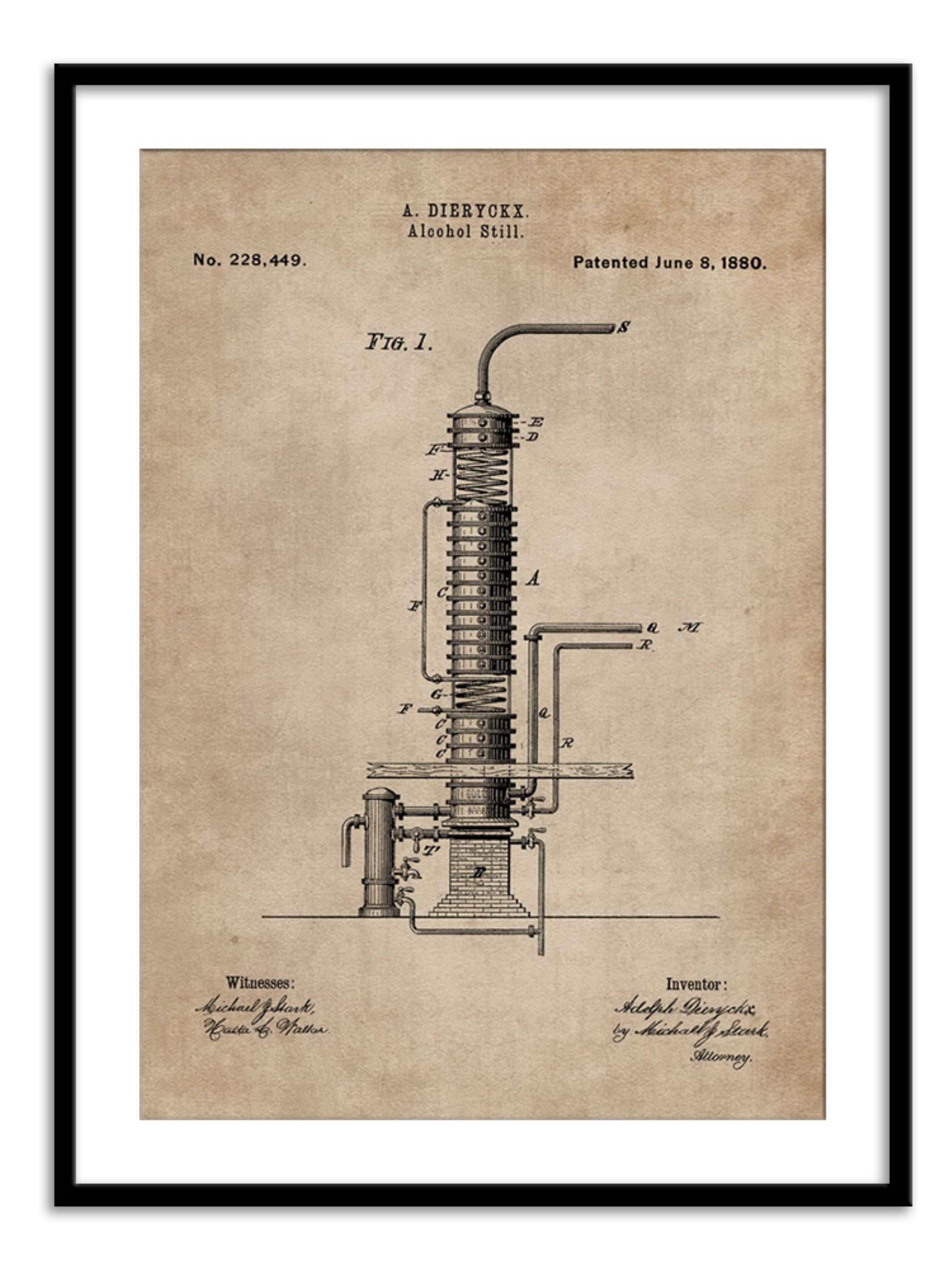 Wall Prints - Patent Document of an Alcohol Still