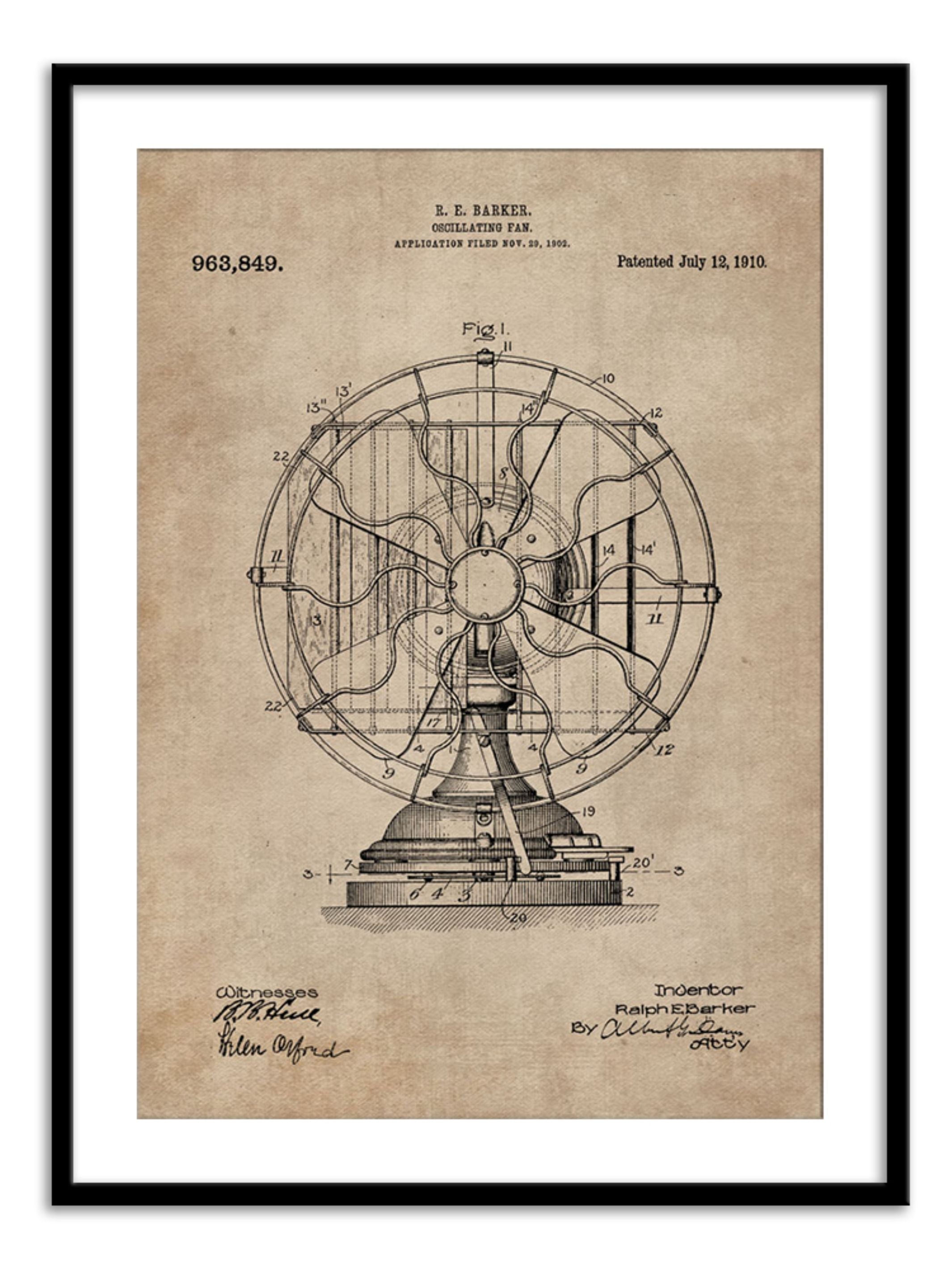Wall Prints - Patent Document of an Oscillating Fan