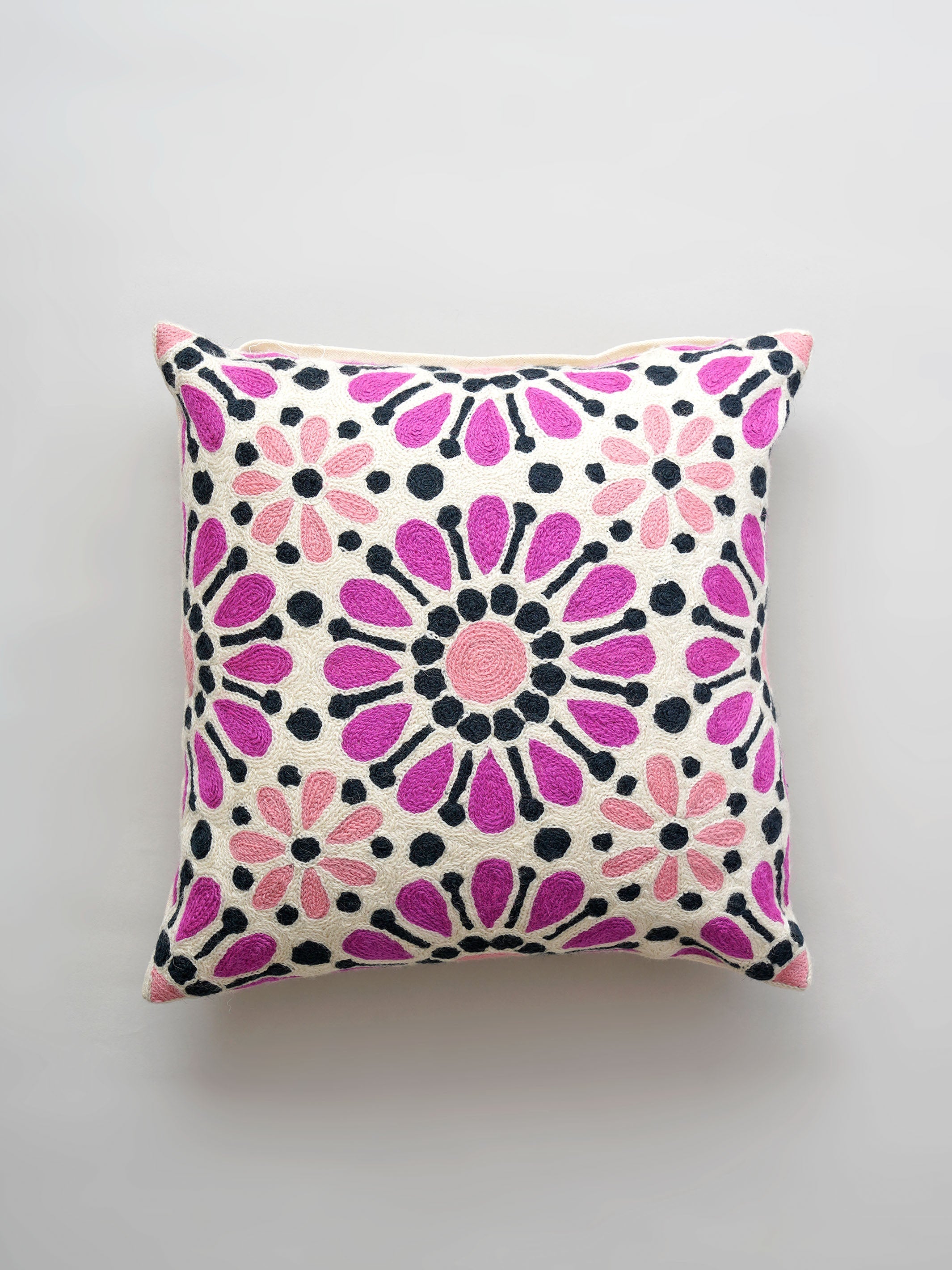 Cushion Cover - Persian Pink Black Aari