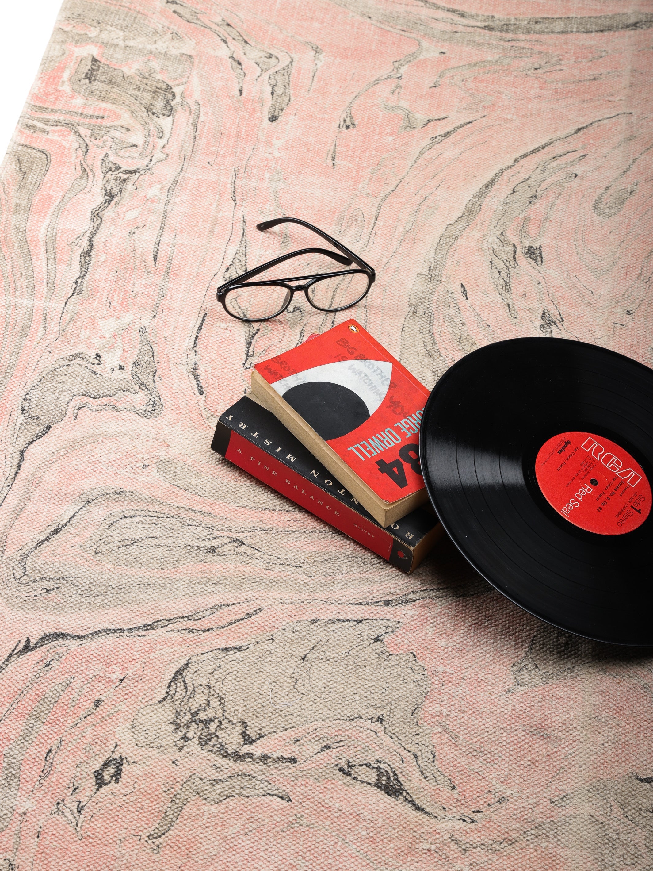 Pink Seashore Marble Cotton Rug