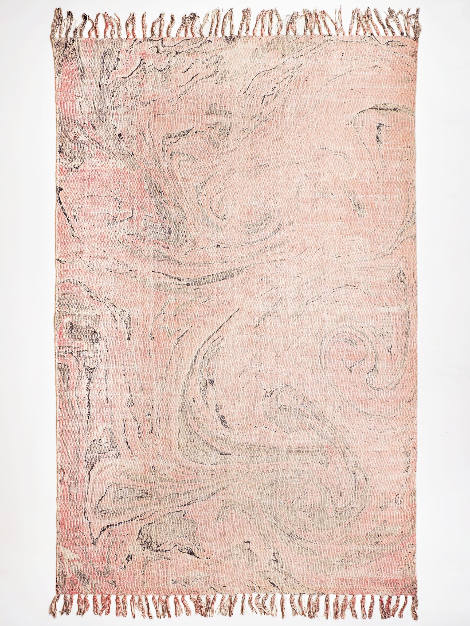 Pink Seashore Marble Cotton Rug