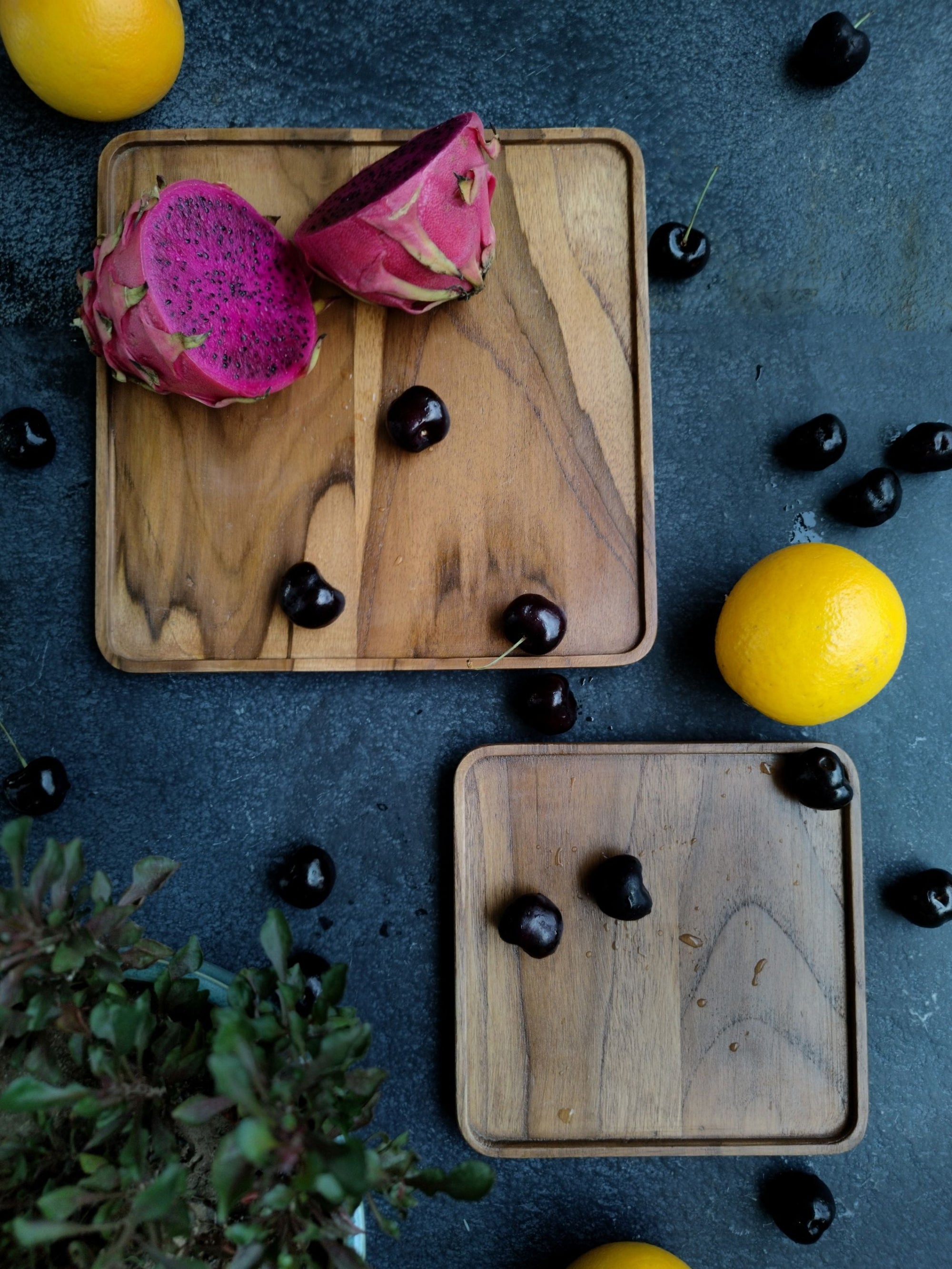 Plain Wood Block Square Tray