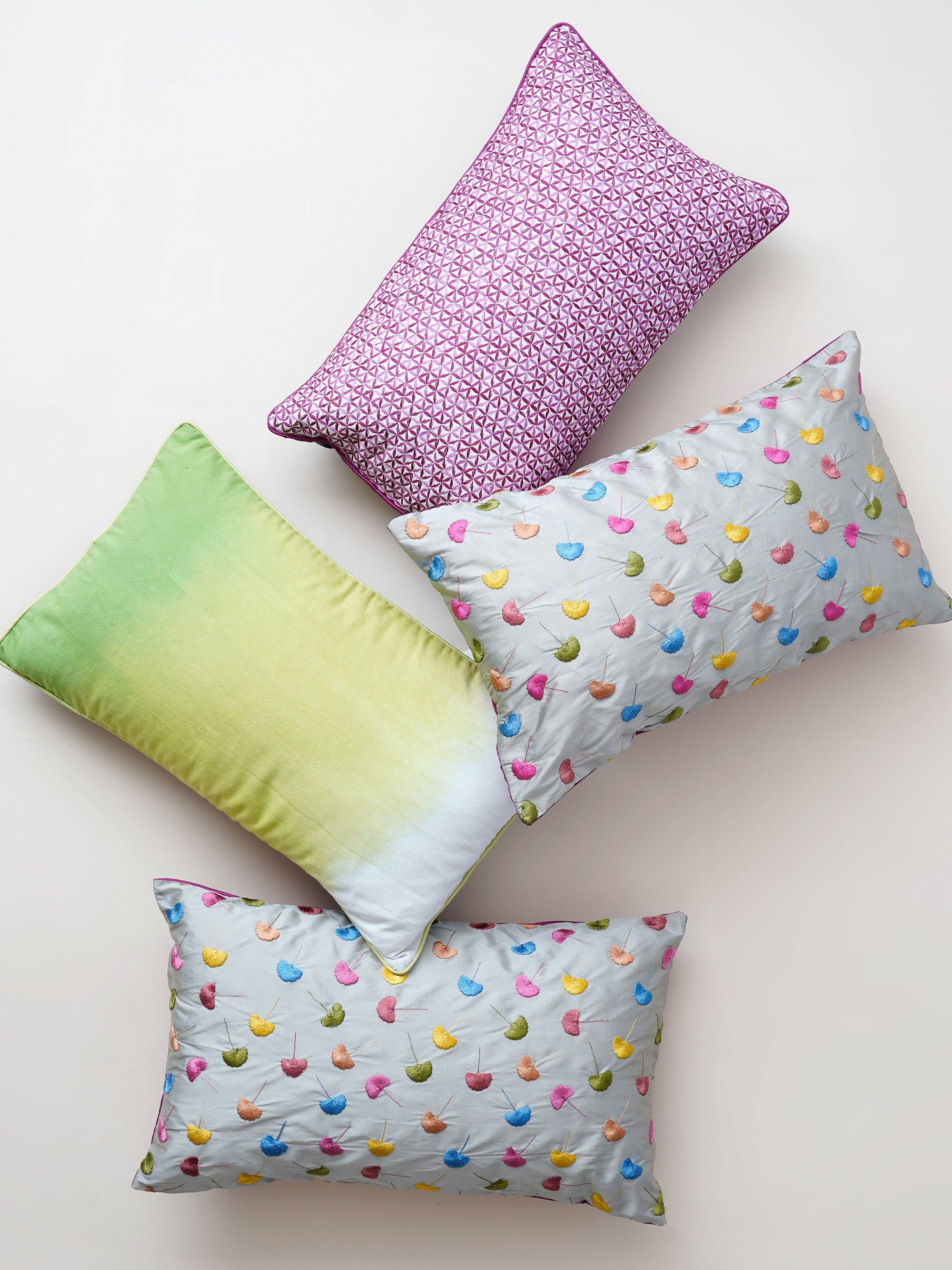 Cushion Cover - Poppy Floral Embroidered