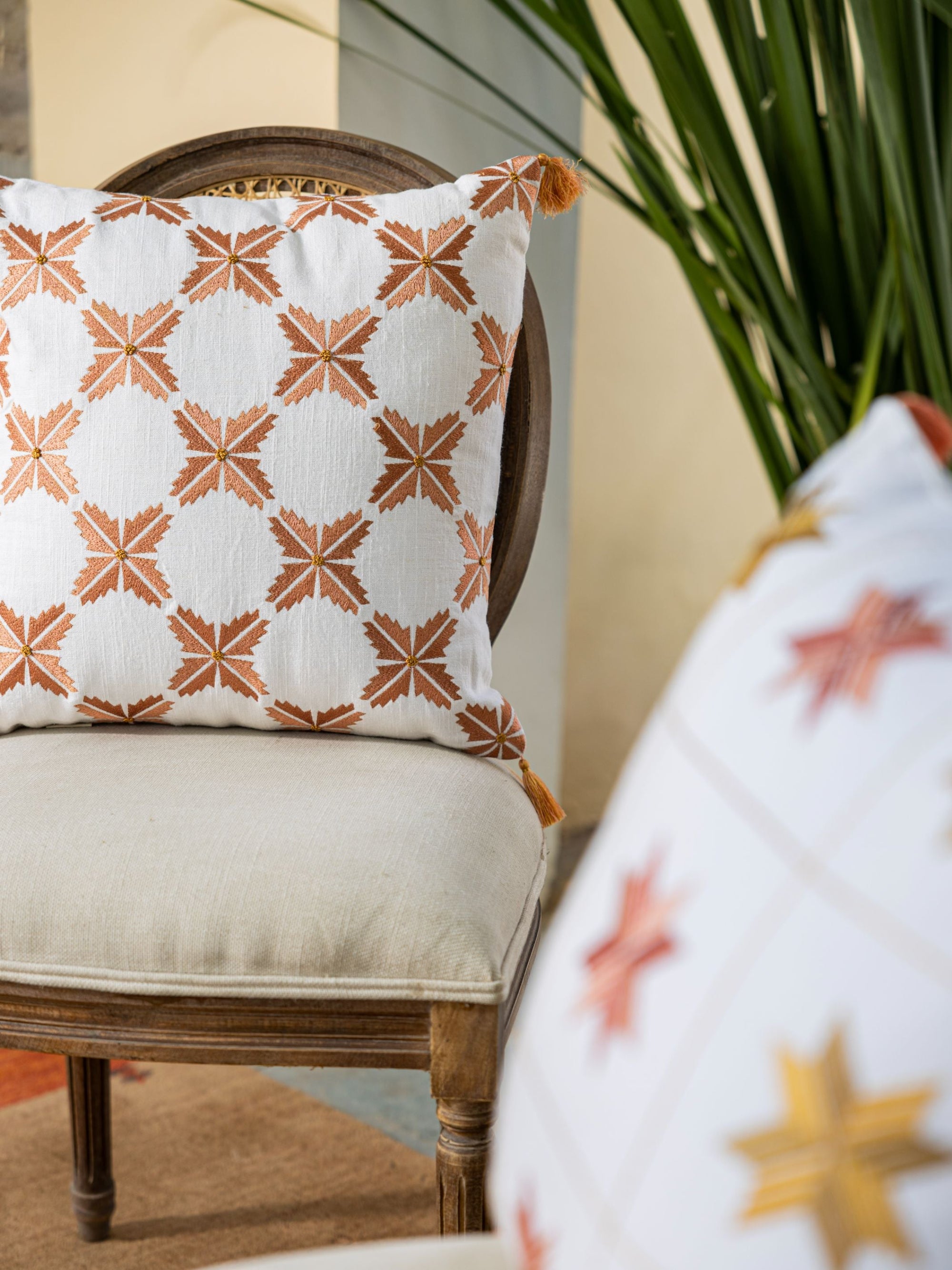 Cushion Cover - Preeta Bagh White Embroidered