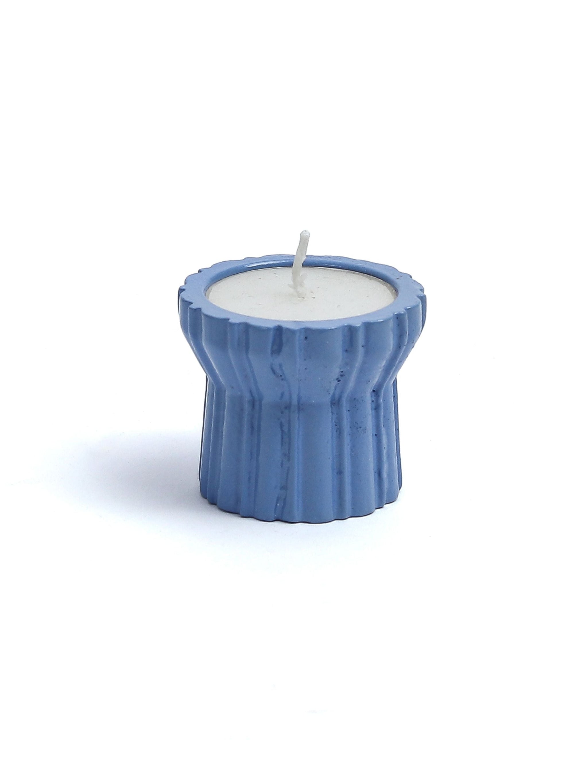 Qutub Azure Blue Candle Stand