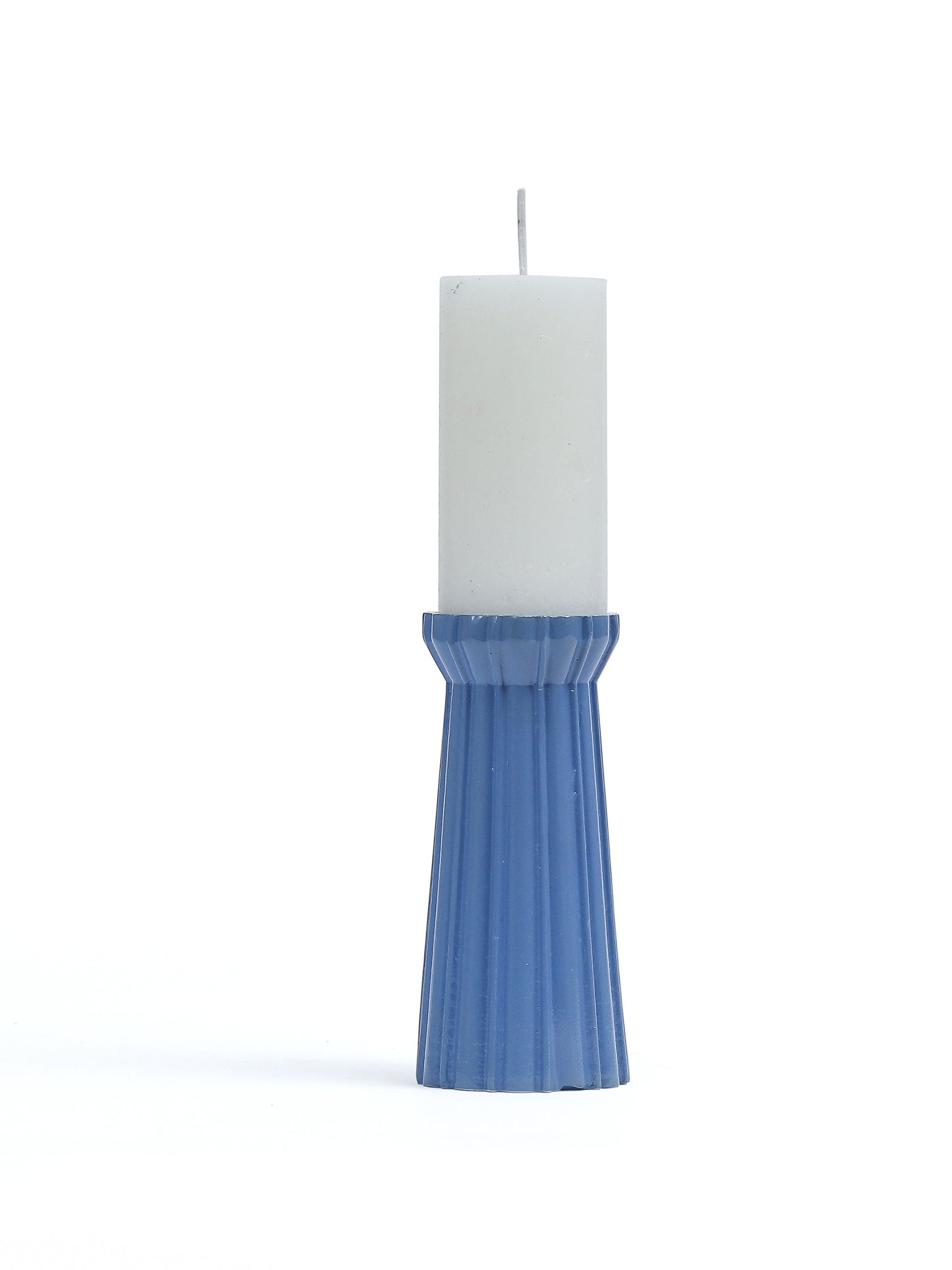 Qutub Azure Blue Candle Stand