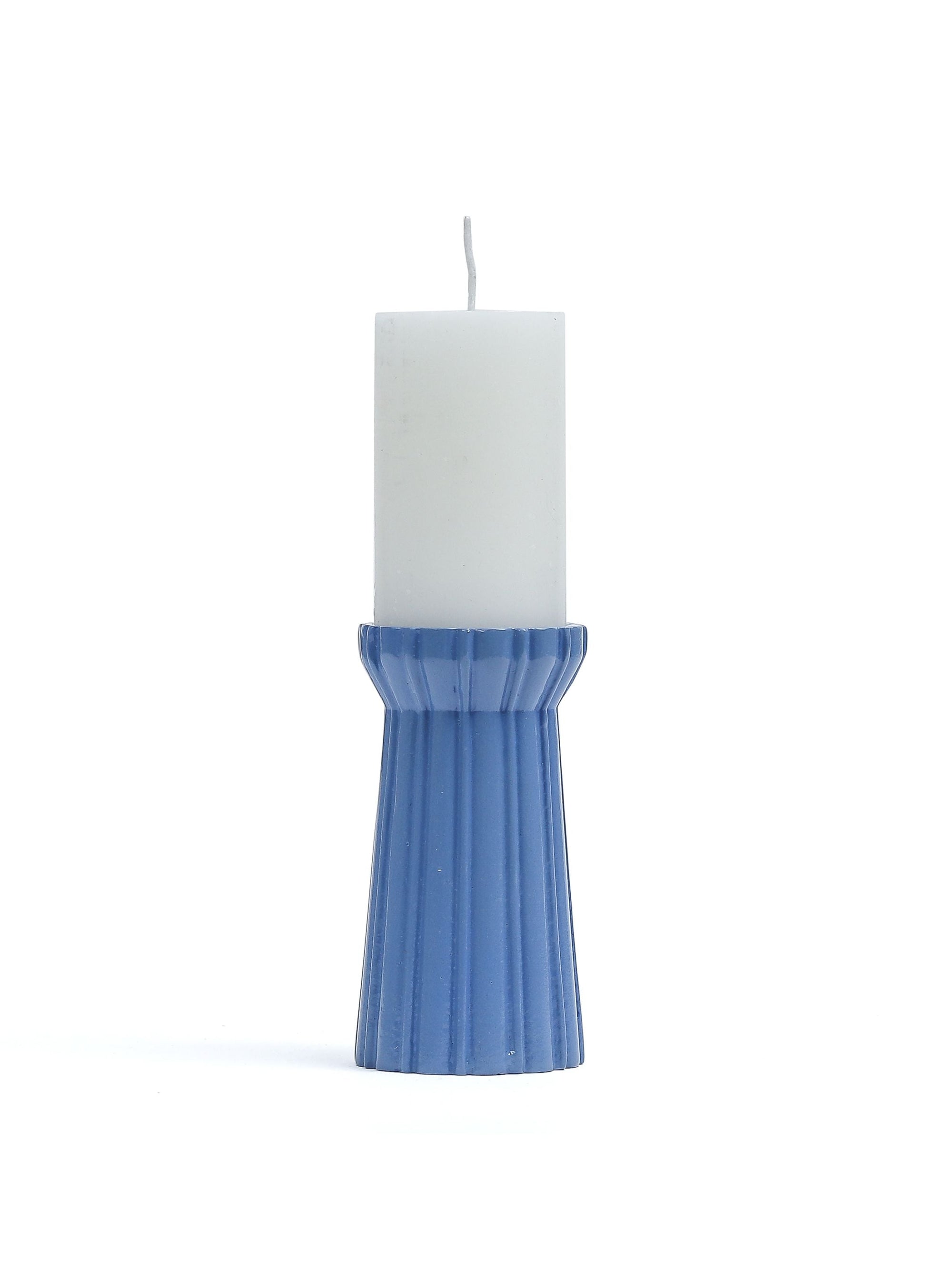 Qutub Azure Blue Candle Stand