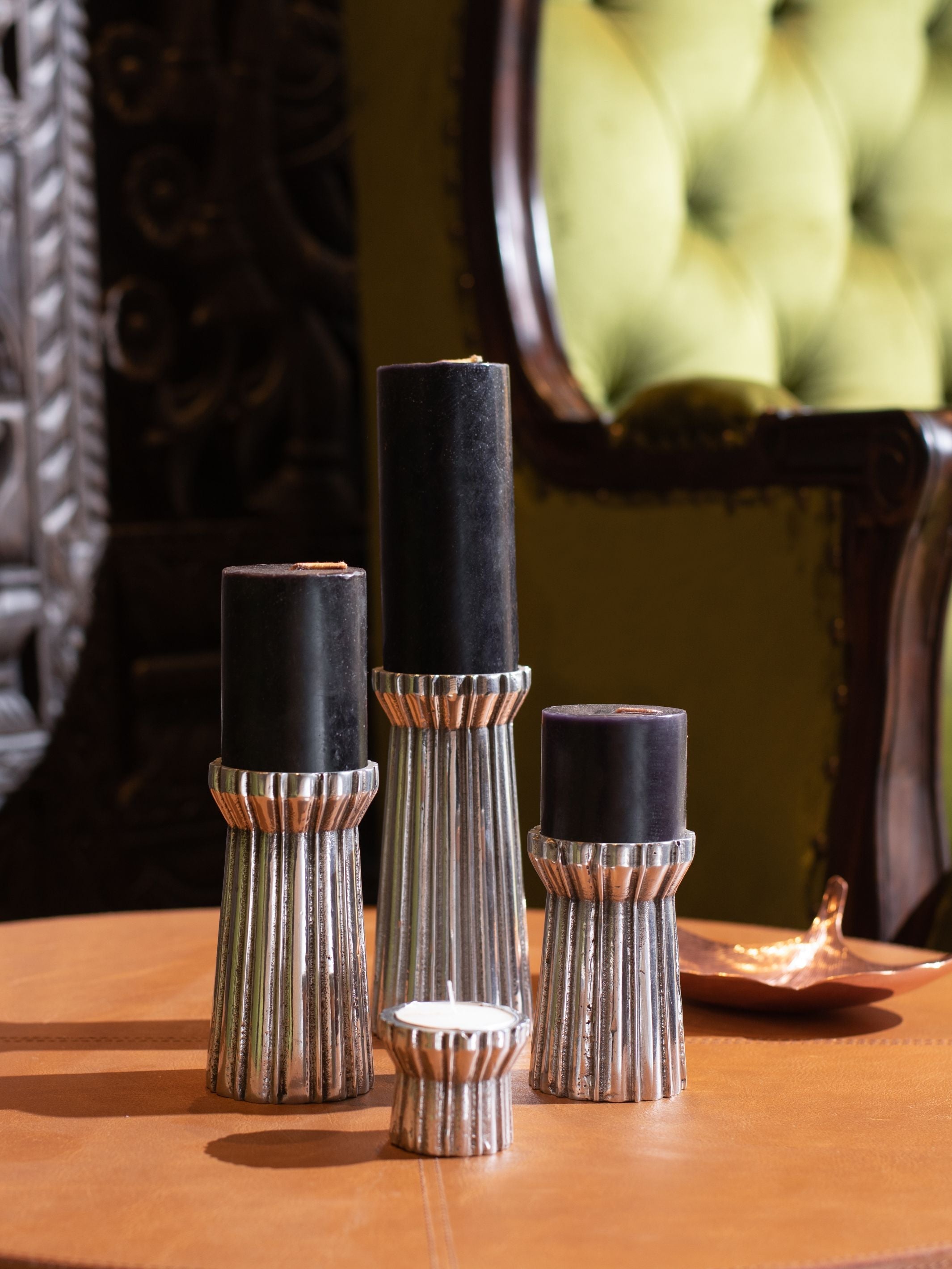 Qutub Silver Candle Stand