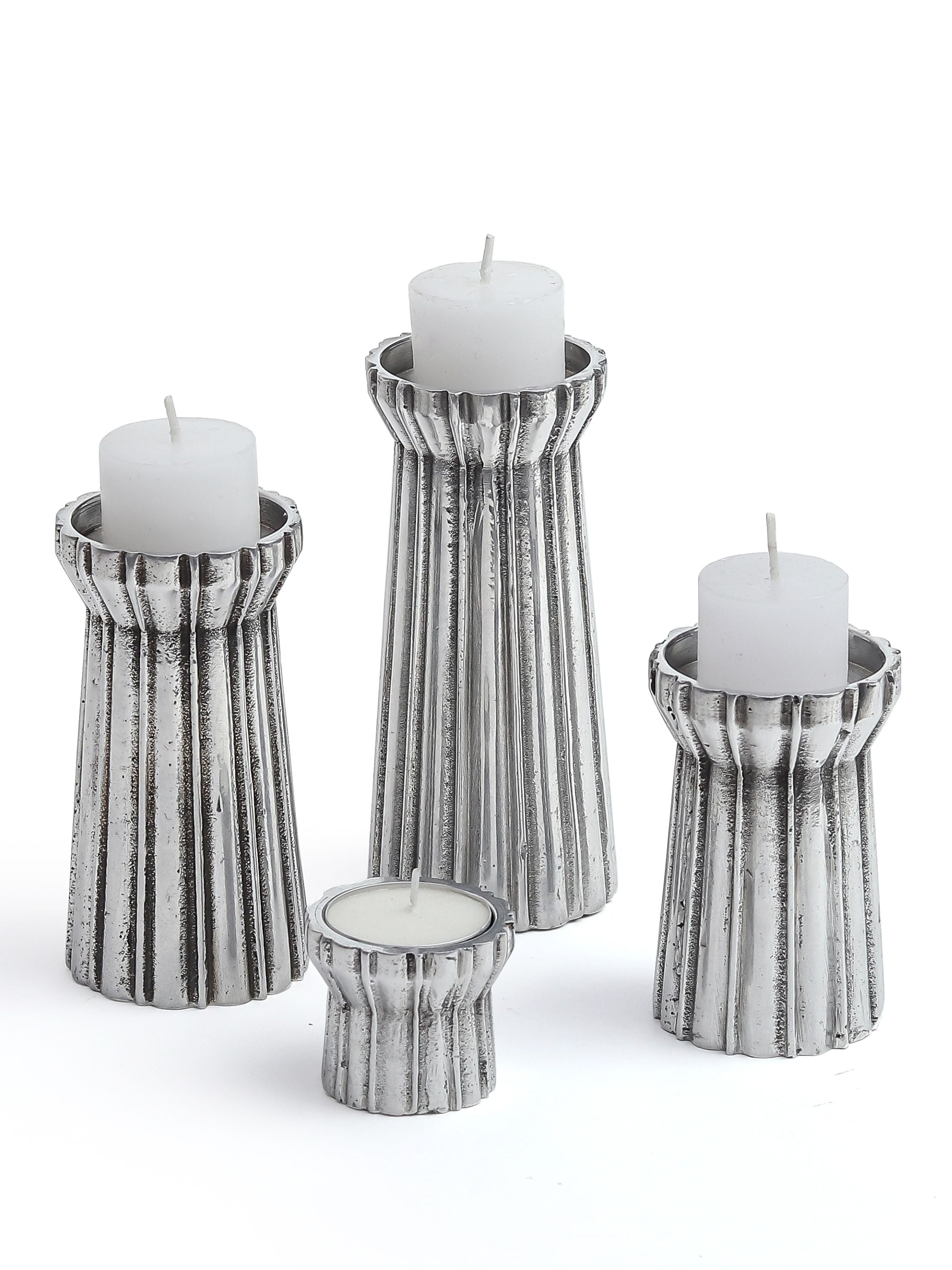 Qutub Silver Candle Stand
