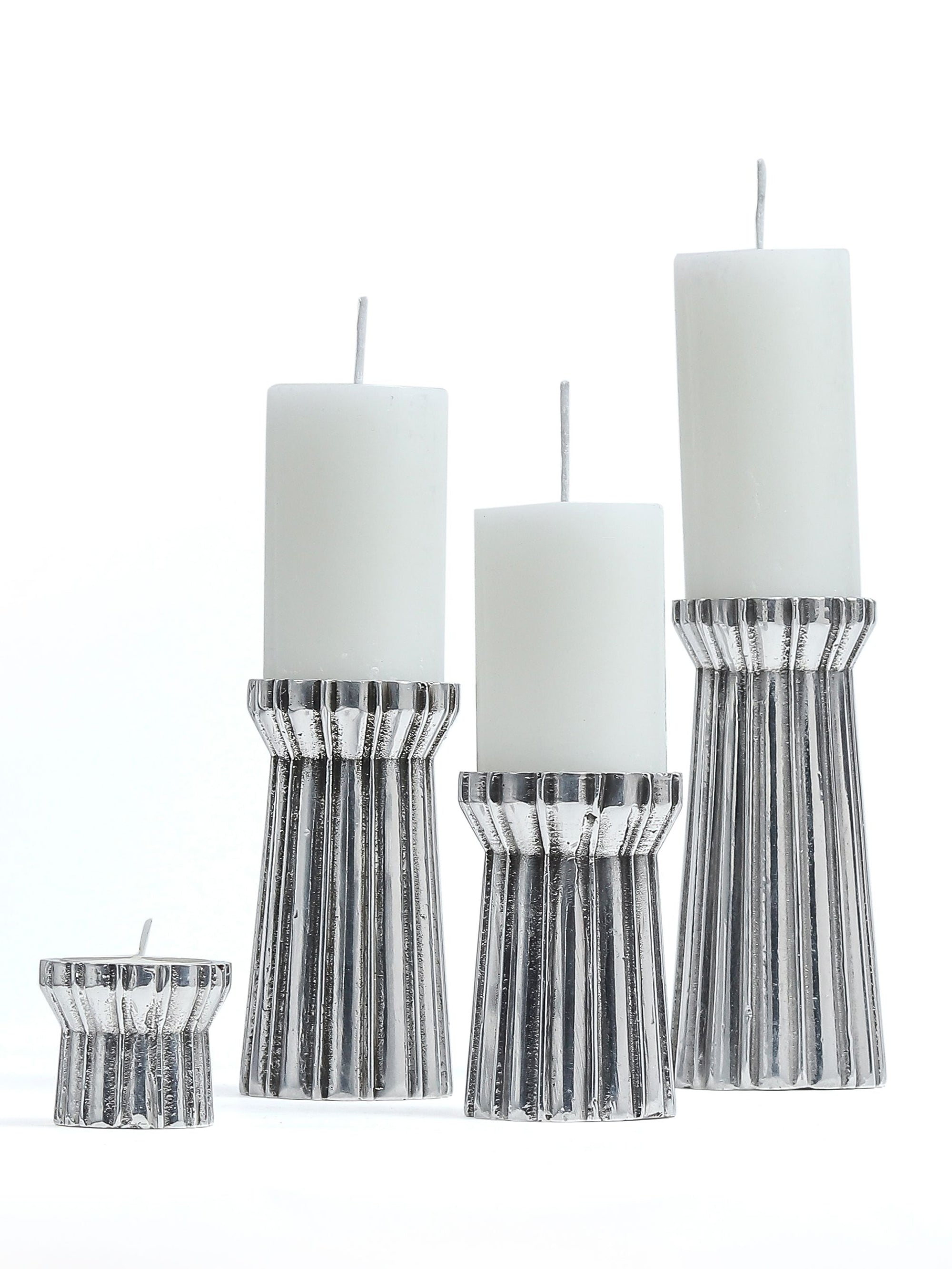 Qutub Silver Candle Stand