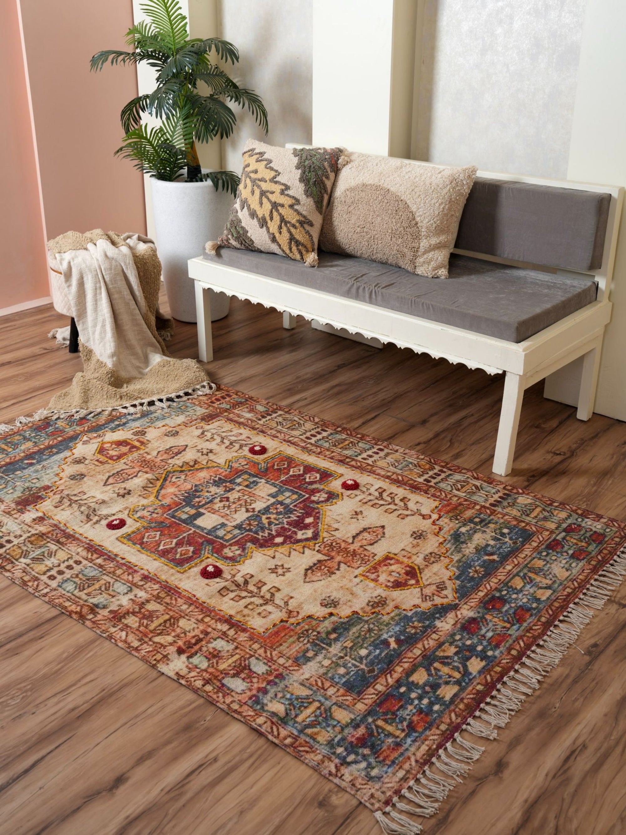 Embroidered Rug - Radiant Reverie