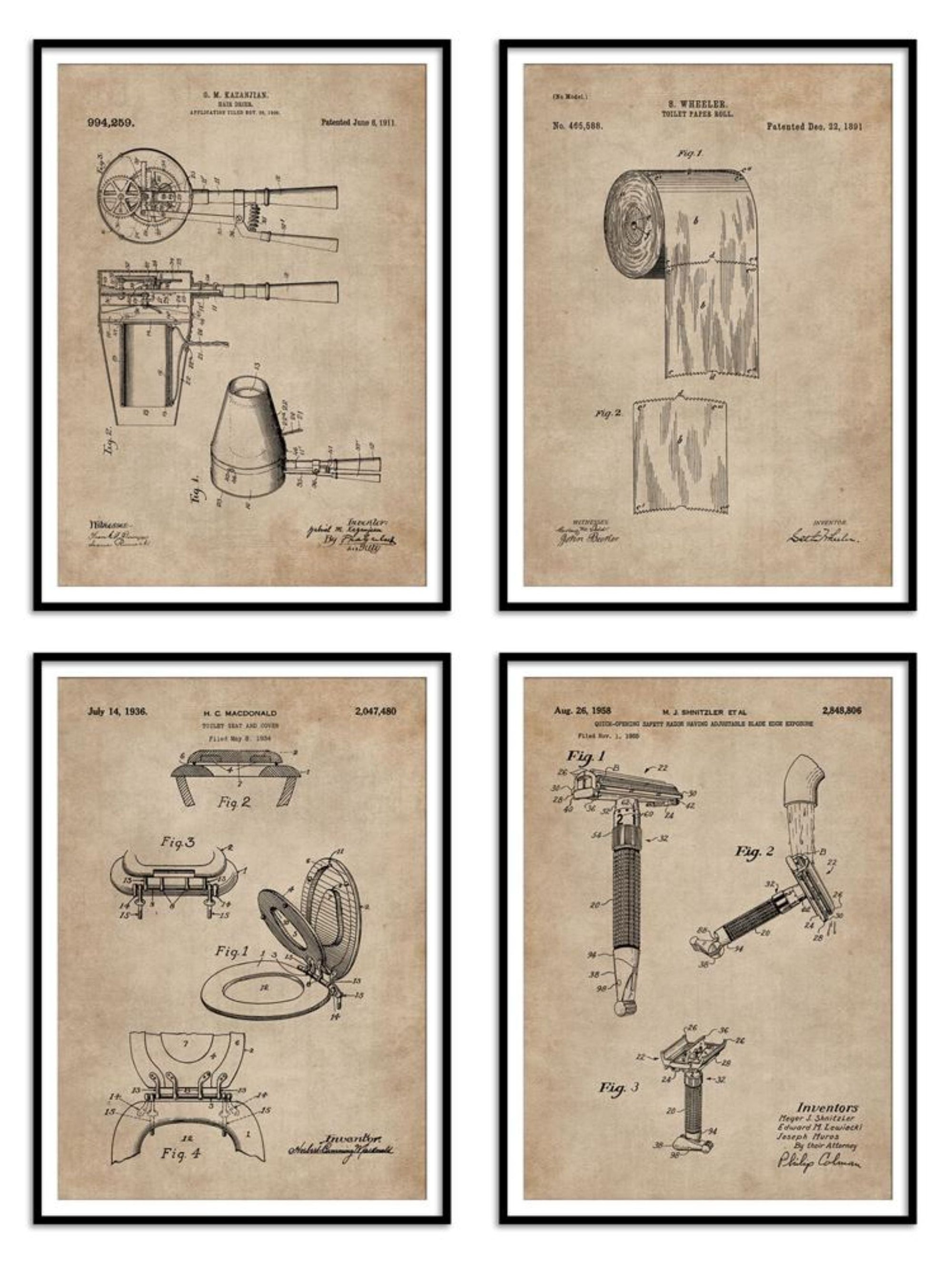 Wall Prints - Restroom Series - Essentials Set of 4