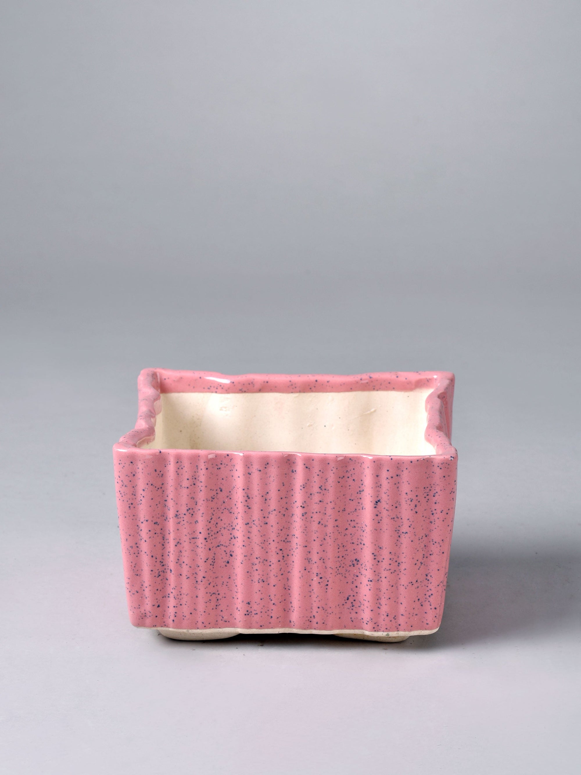 Ribbed Square Ceramic Planter Set of 3
