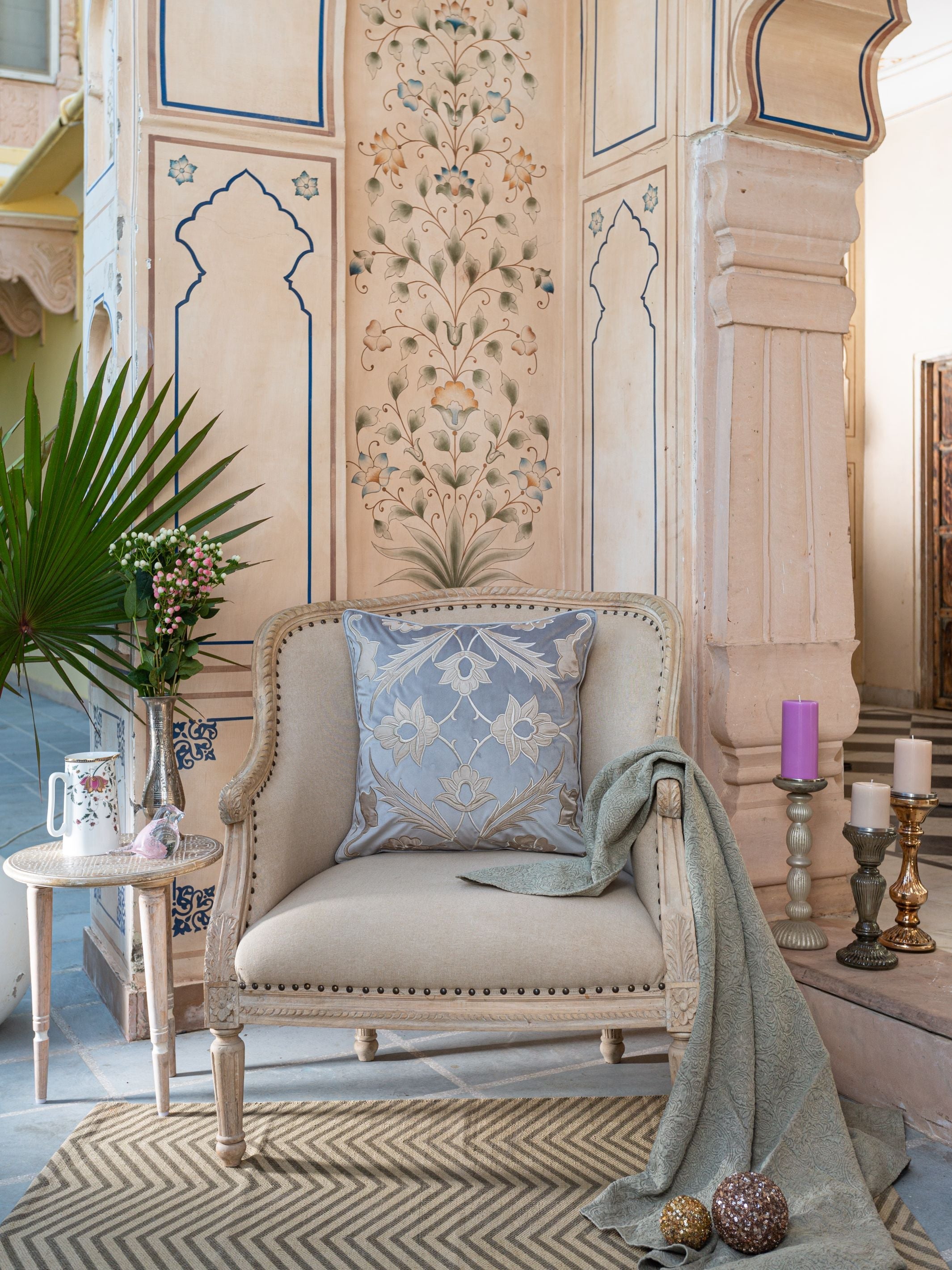 Cushion Cover - Rosada Grey Applique