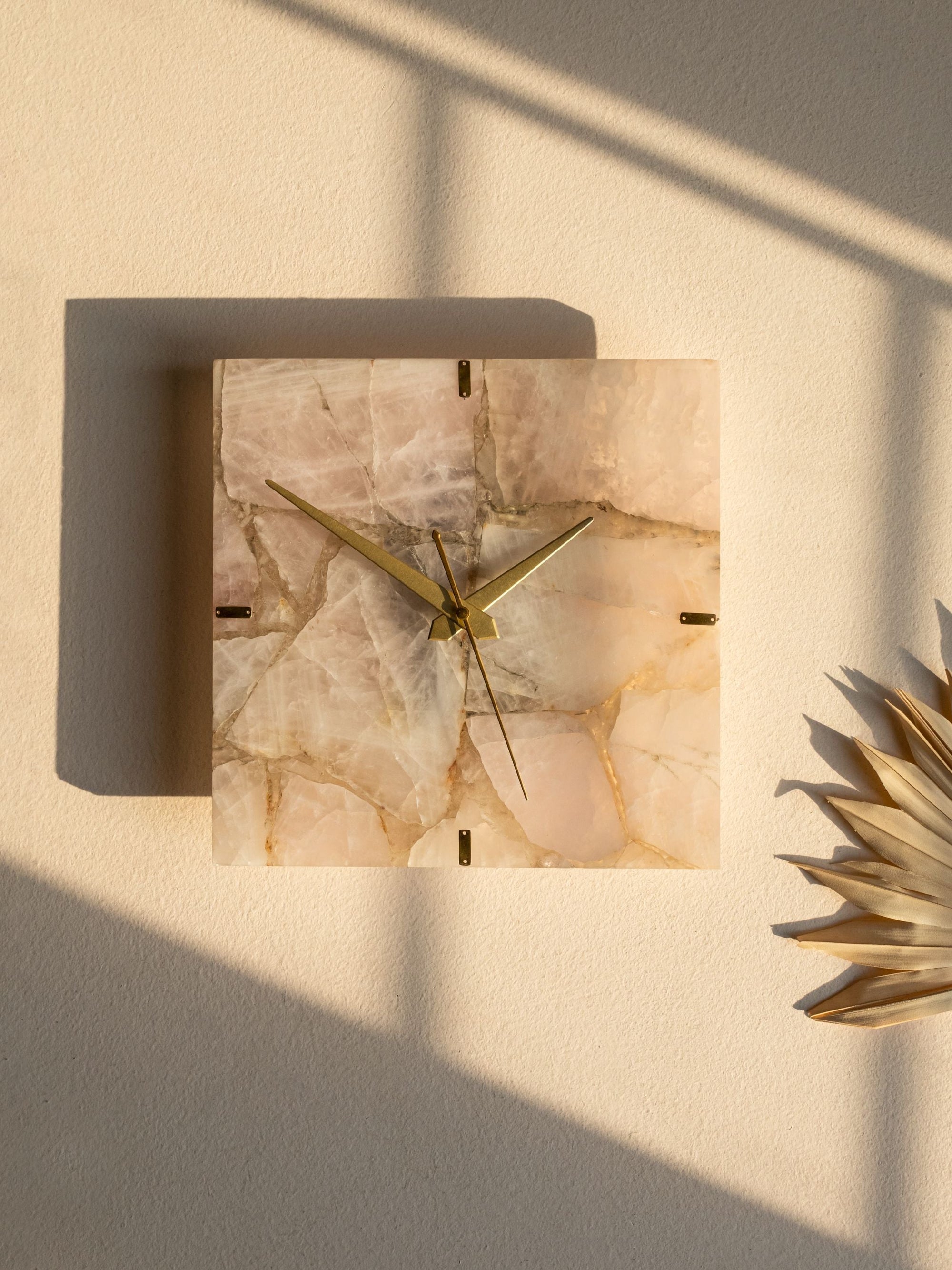 Rose Quartz Square Wall Clock