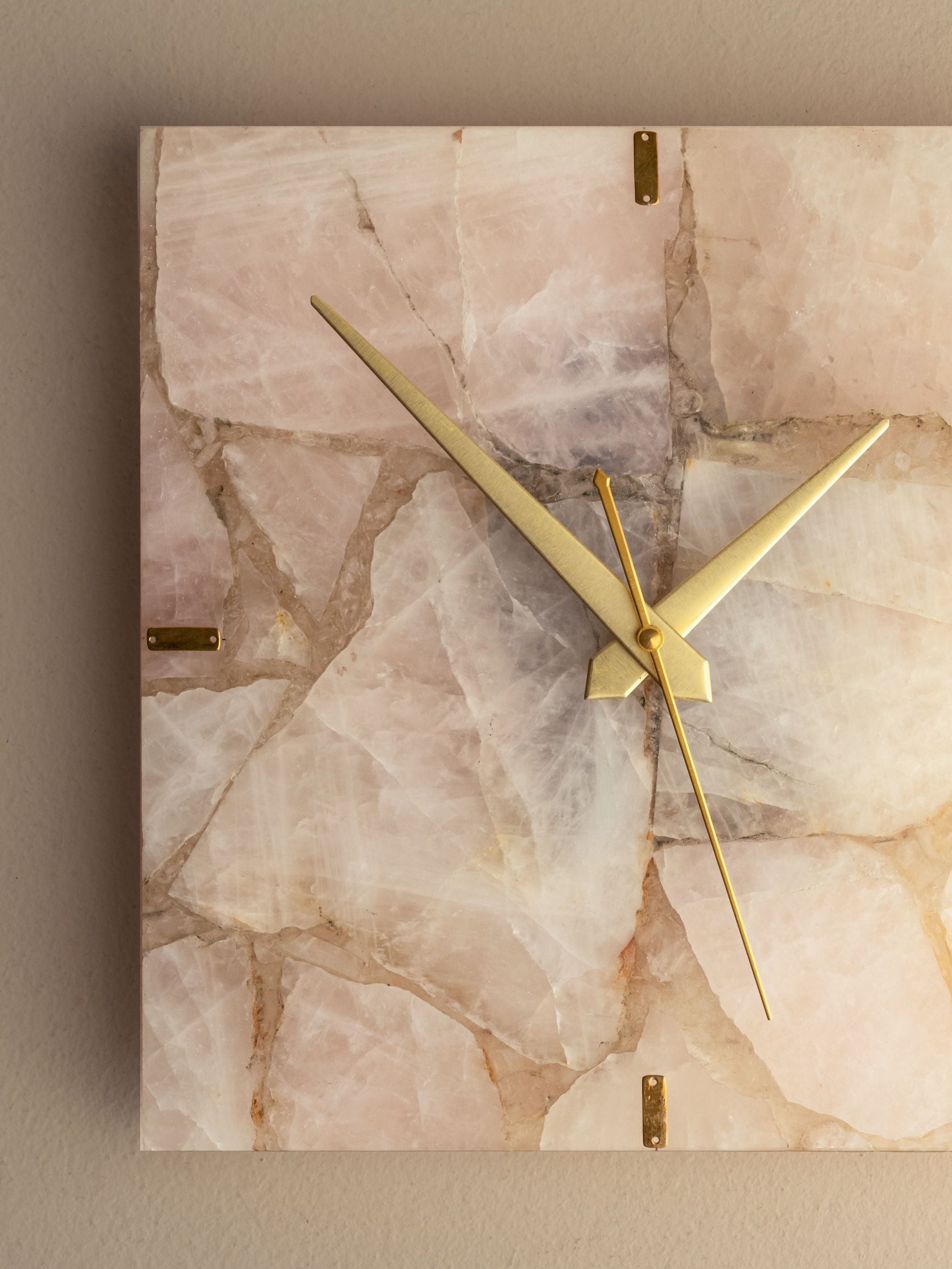 Rose Quartz Square Wall Clock
