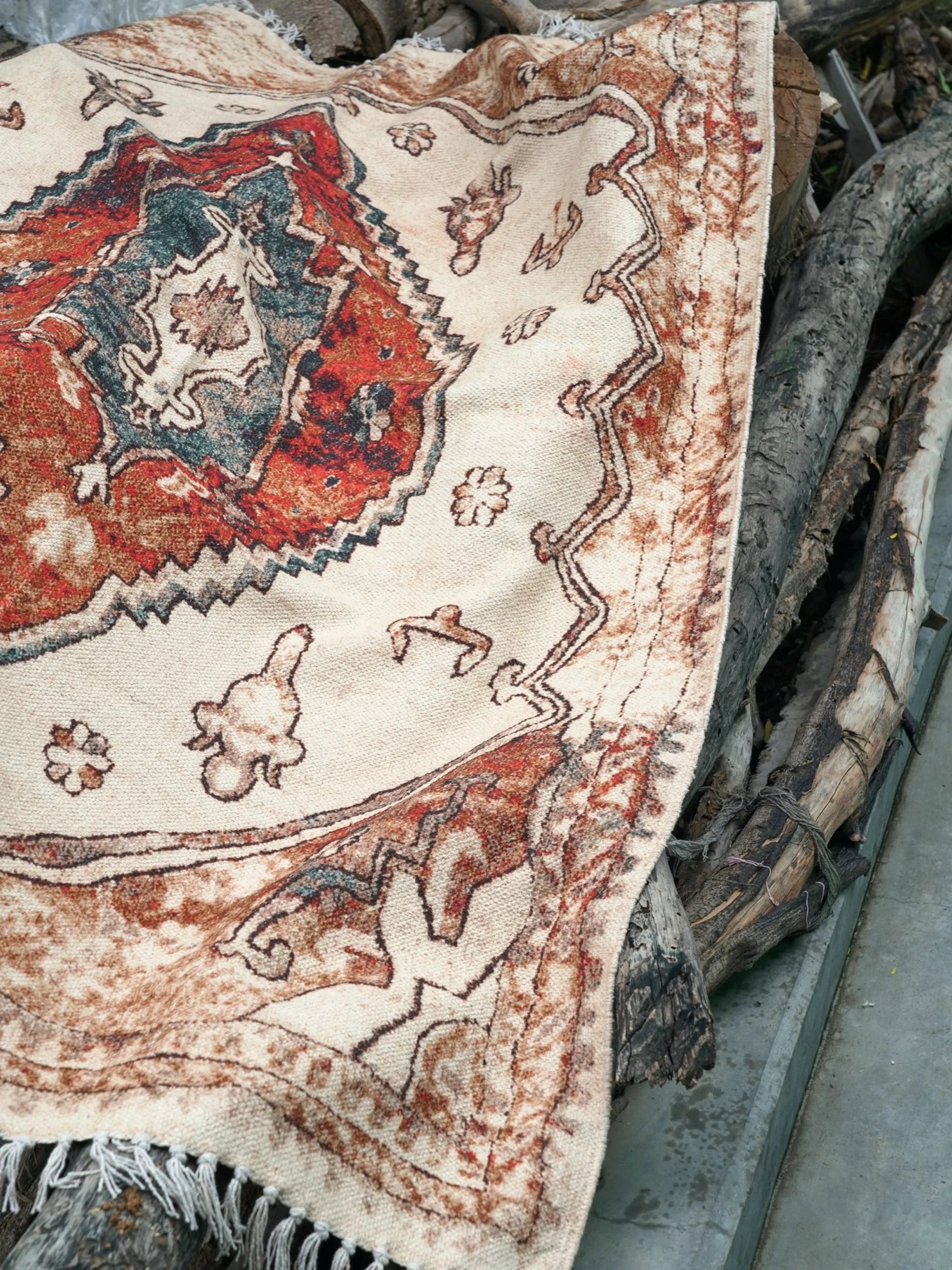 Rouil Cotton Printed Cotton Rug