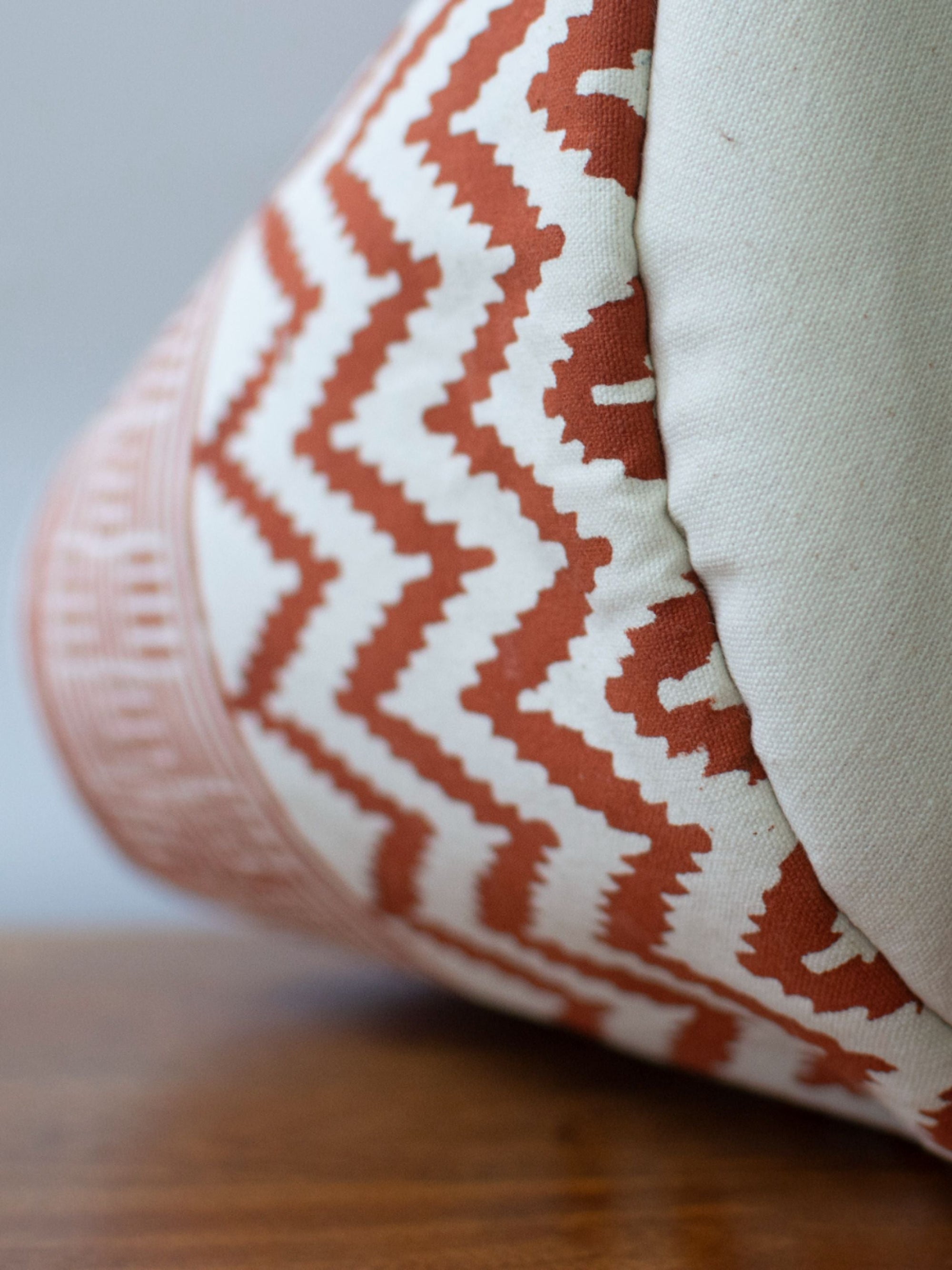 Rust Chevron Cotton Basket Large