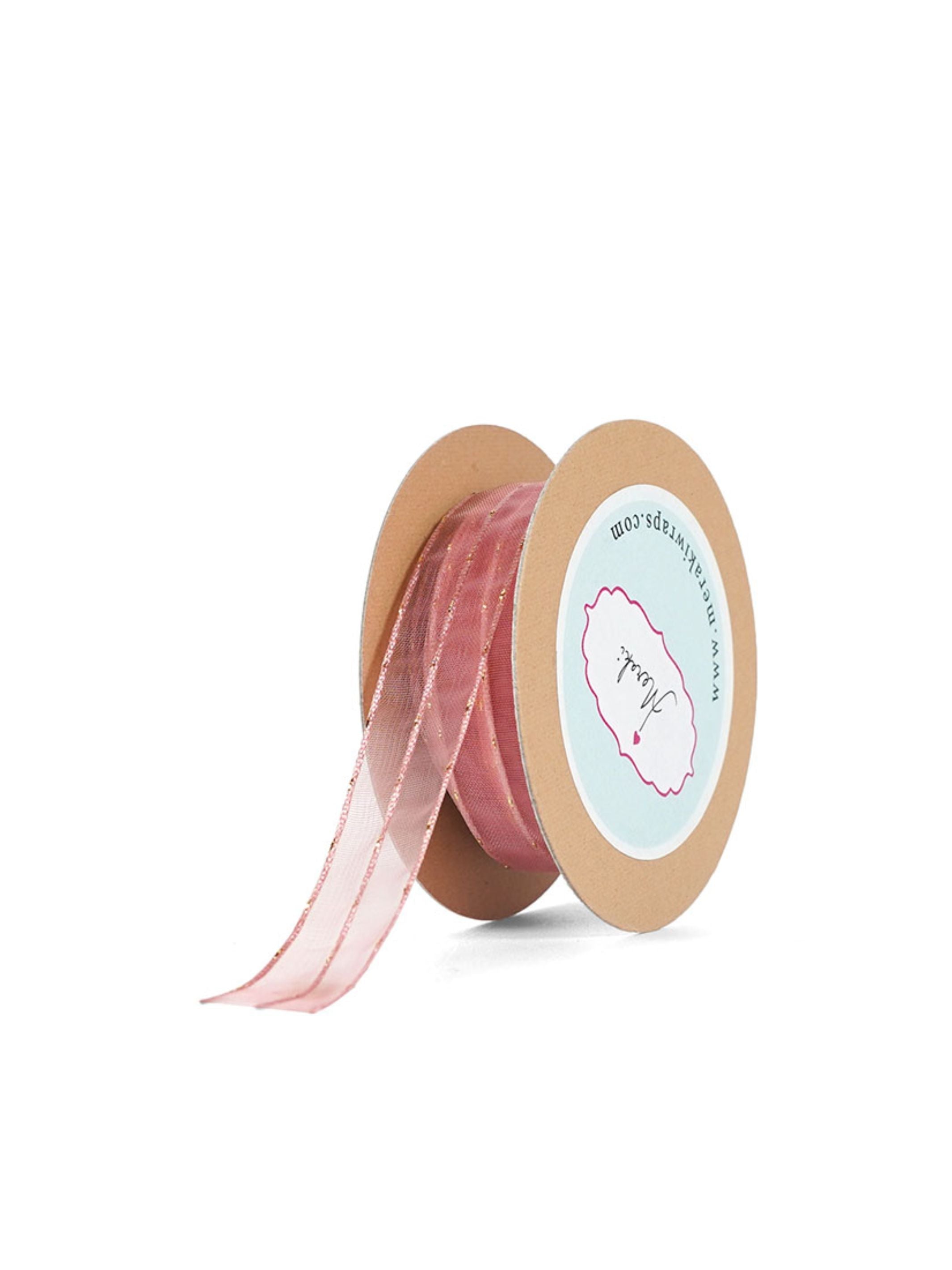 Sheer With Gold Stitches Ribbon