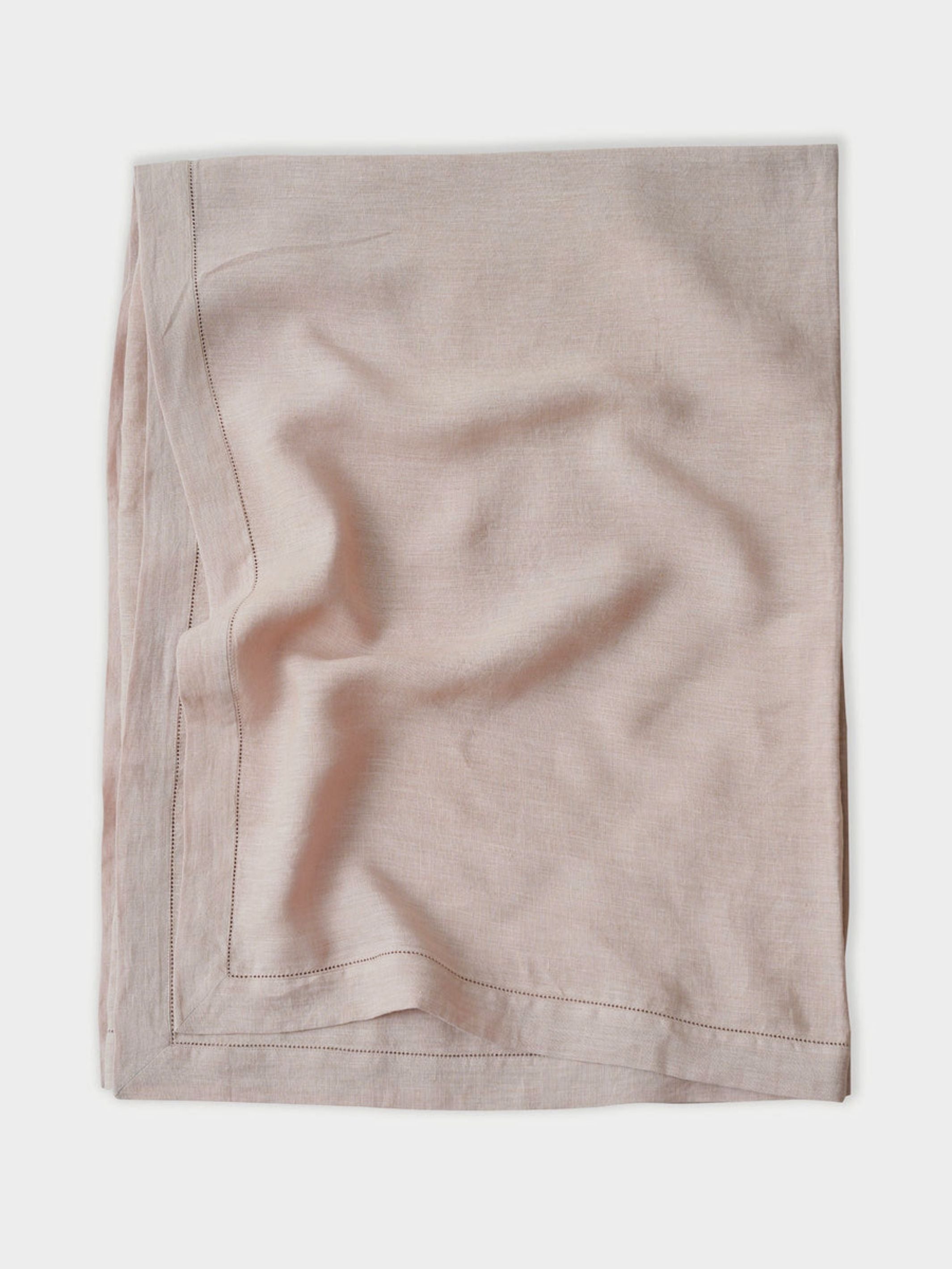 Linen Table Cover - Soft Pink