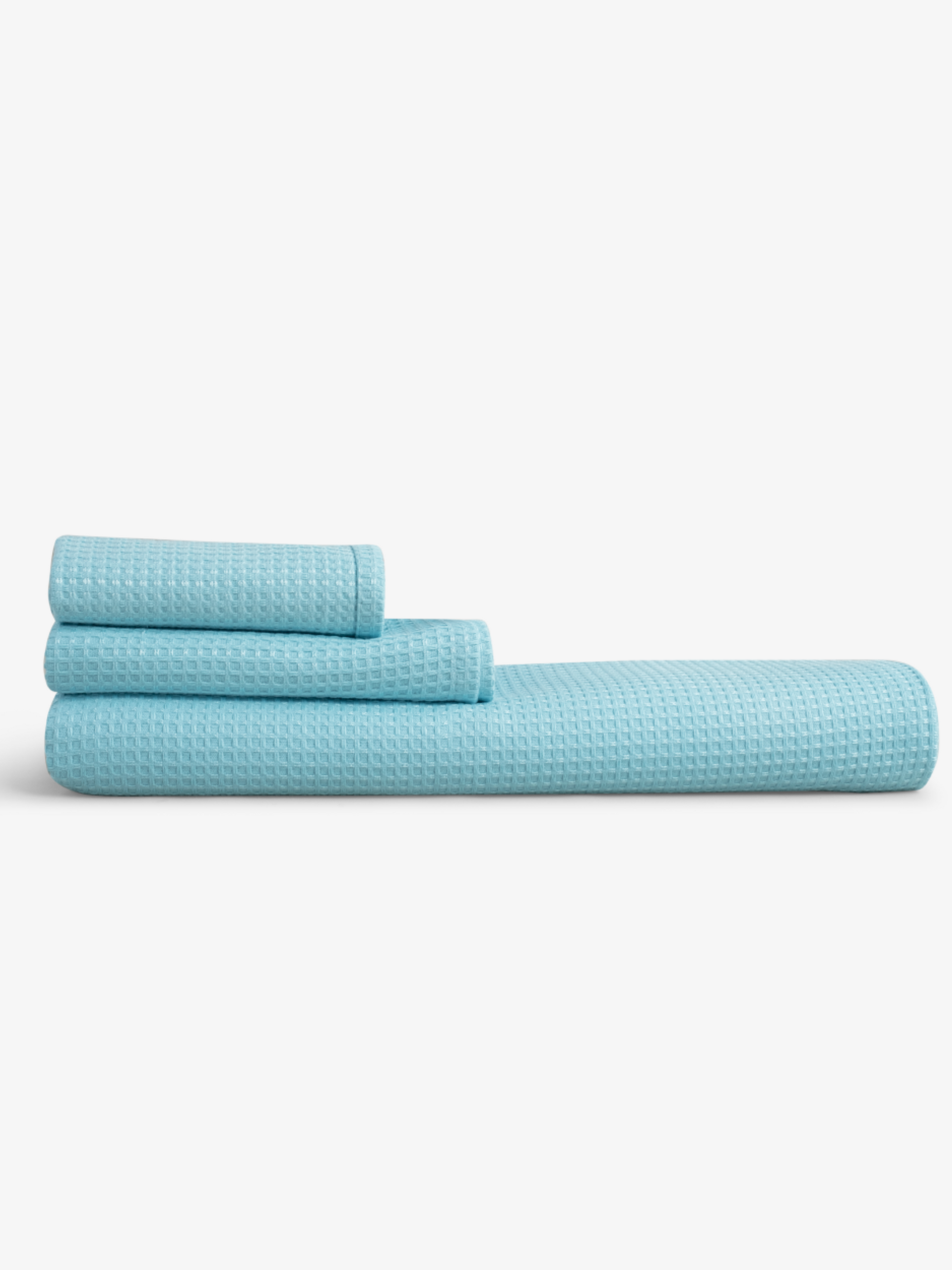 Sorrento Waffle Aqua Beach Towel Set Of 3