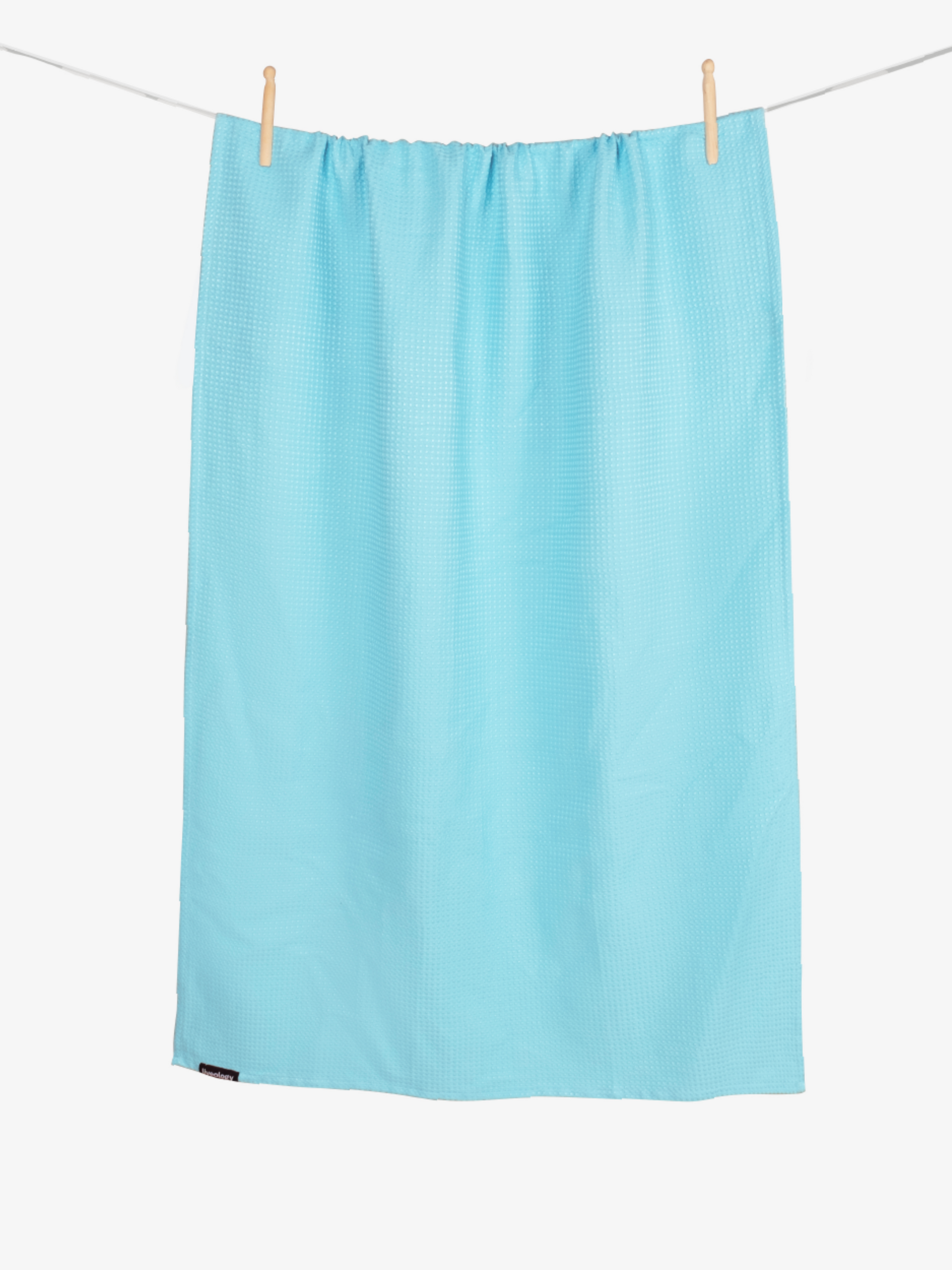 Sorrento Waffle Aqua Woven Beach Towel