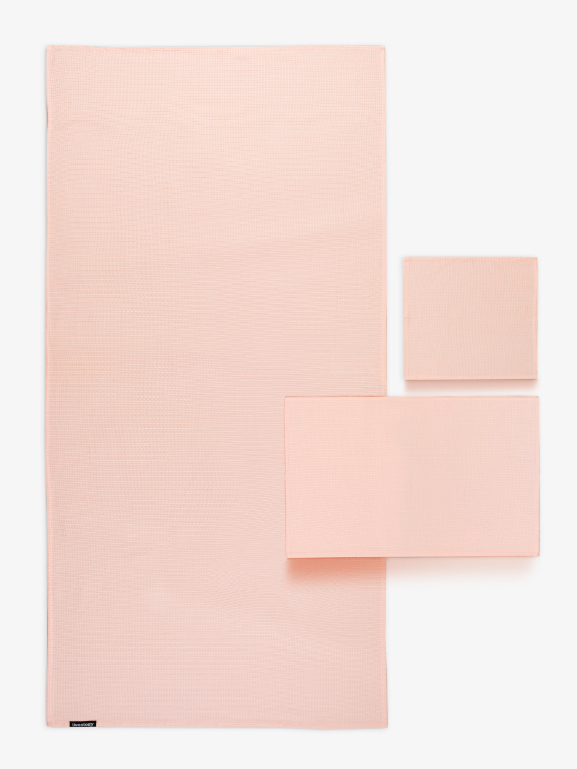 Sorrento Waffle Blush Beach Towel Set Of 3