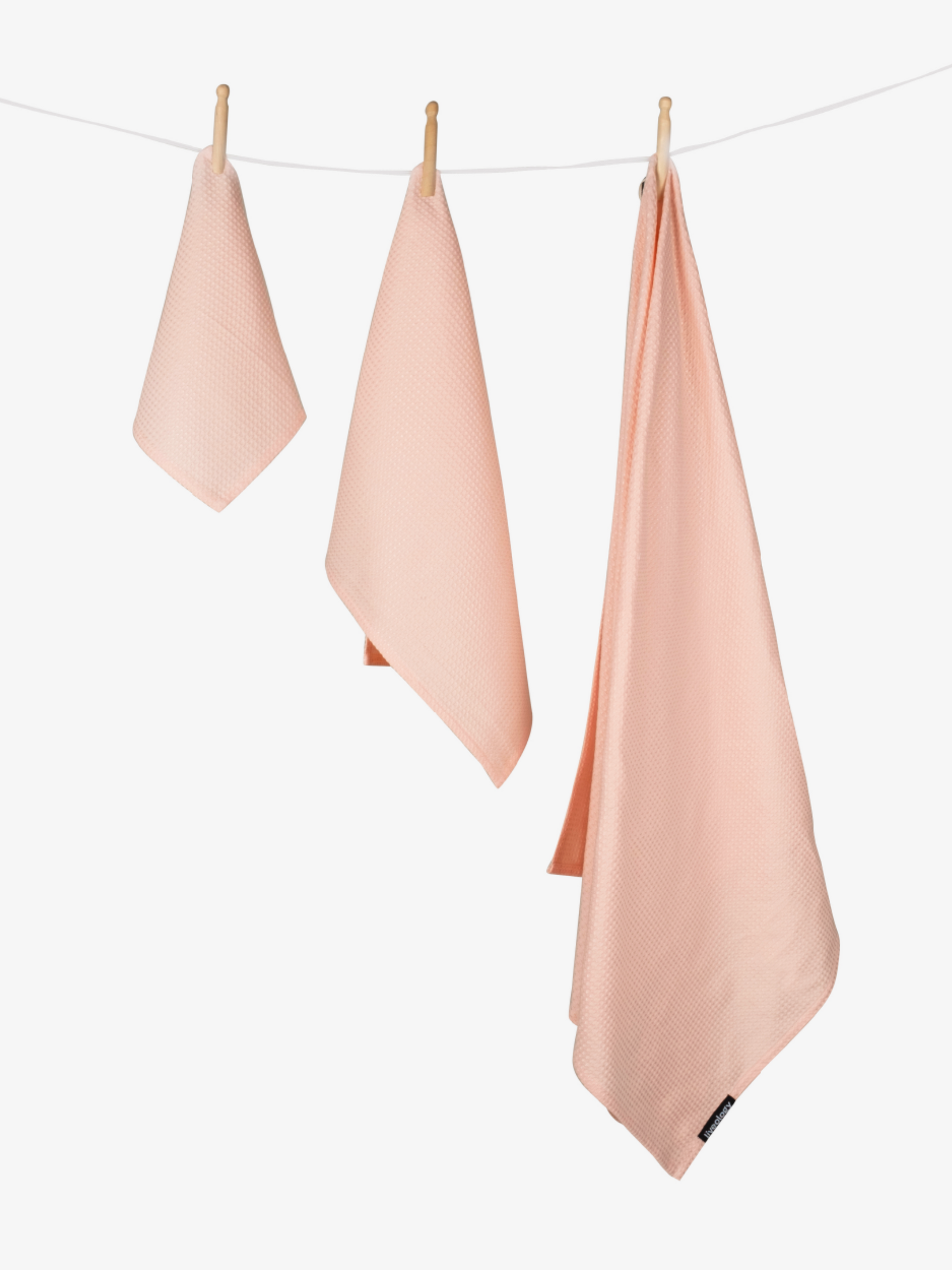 Sorrento Waffle Blush Beach Towel Set Of 3