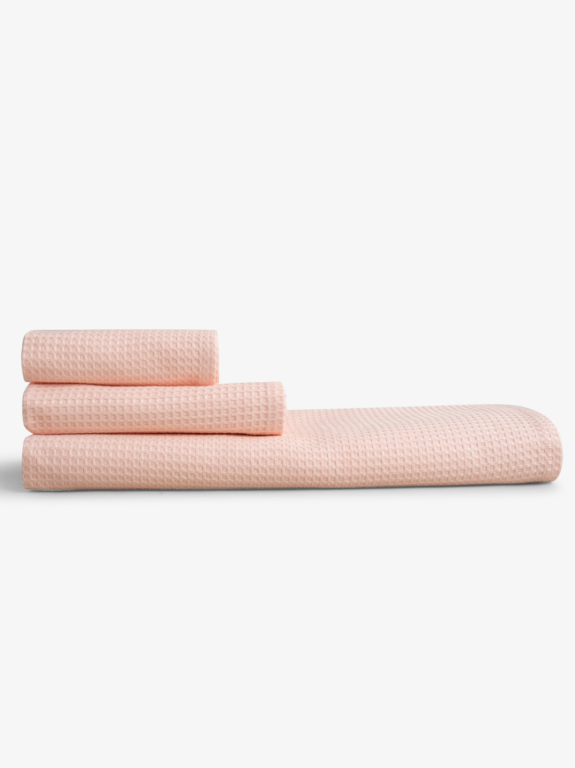 Sorrento Waffle Blush Beach Towel Set Of 3