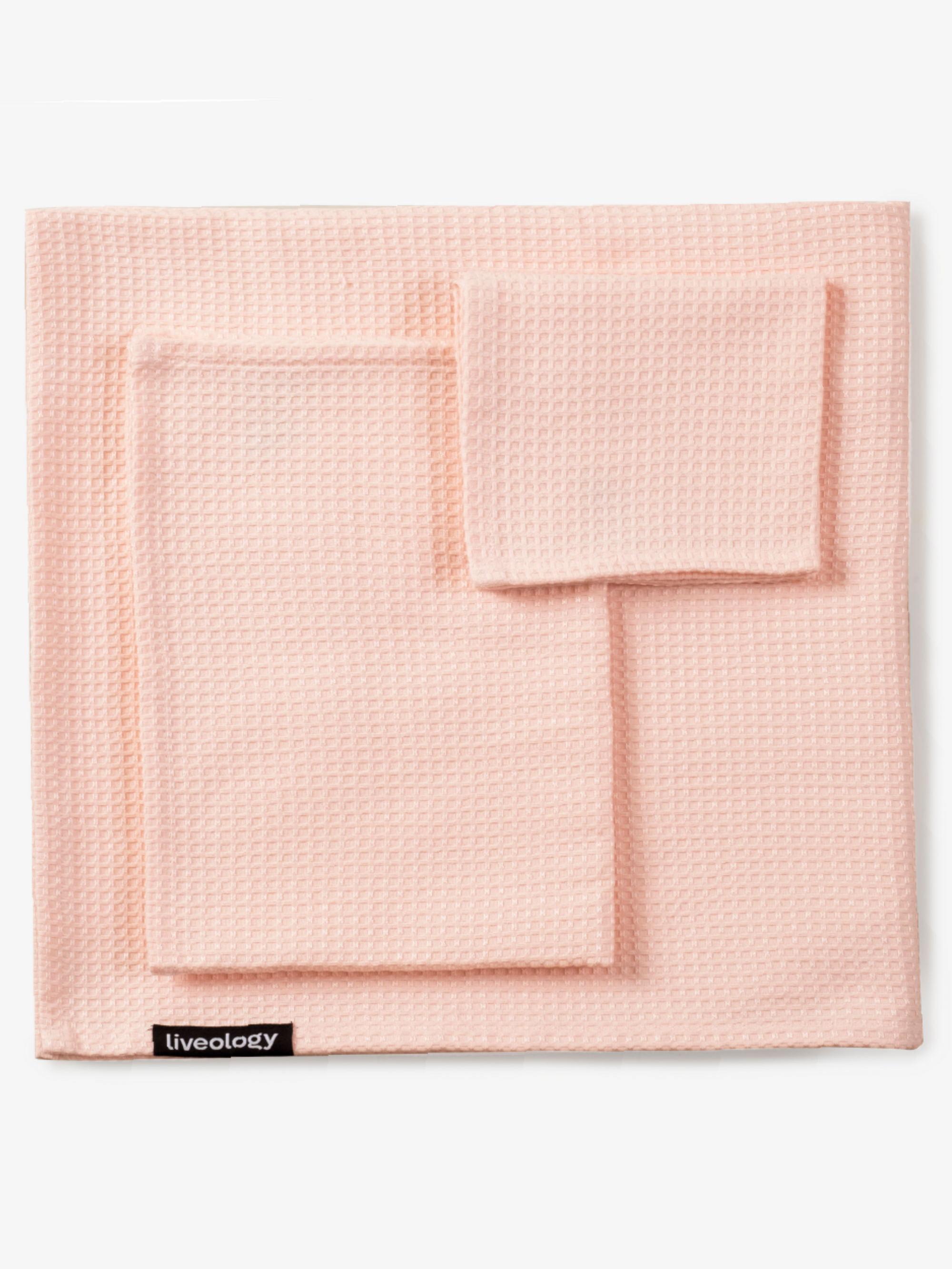 Sorrento Waffle Blush Beach Towel Set Of 3