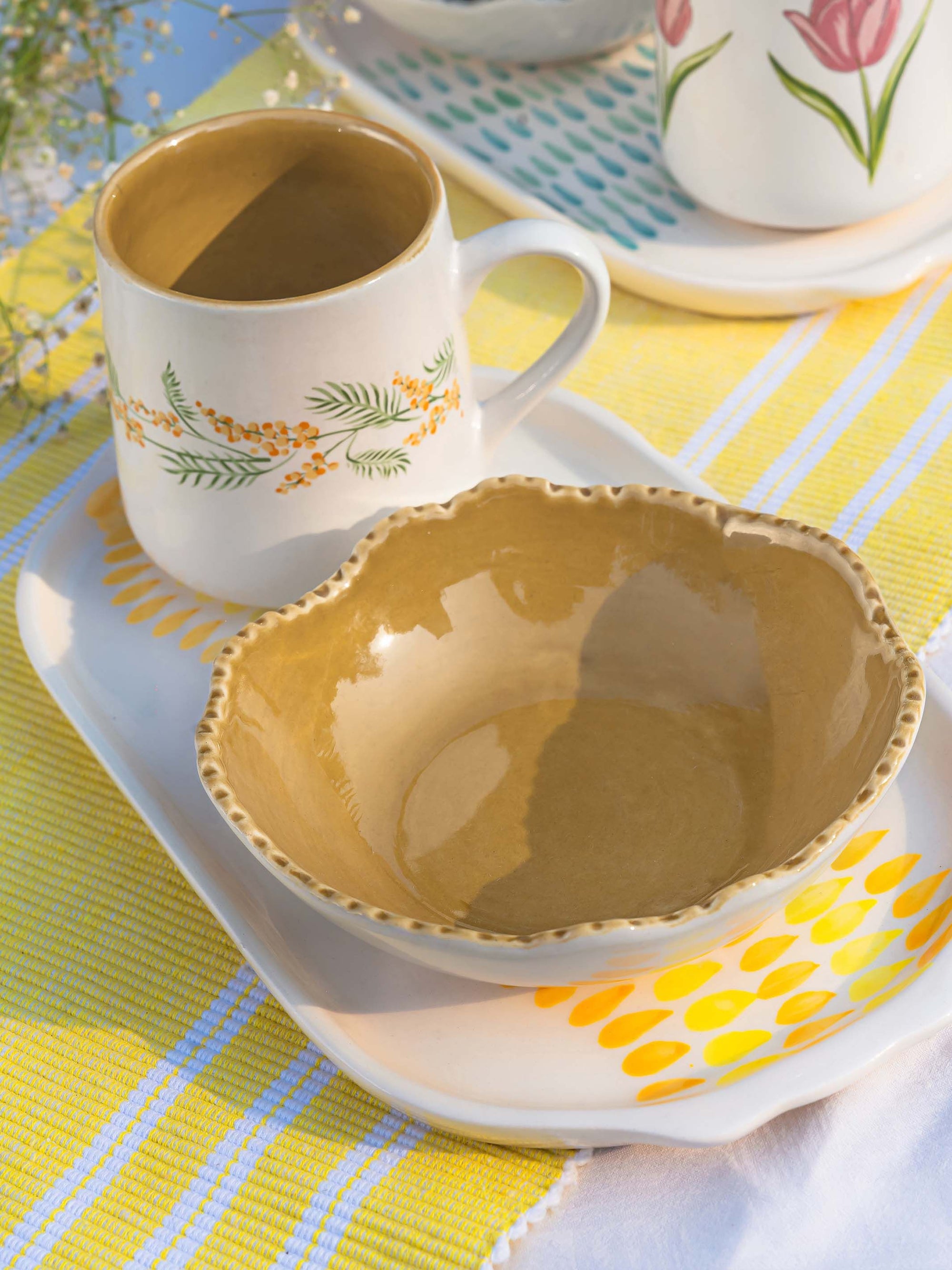 Ceramic Breakfast Set Yellow