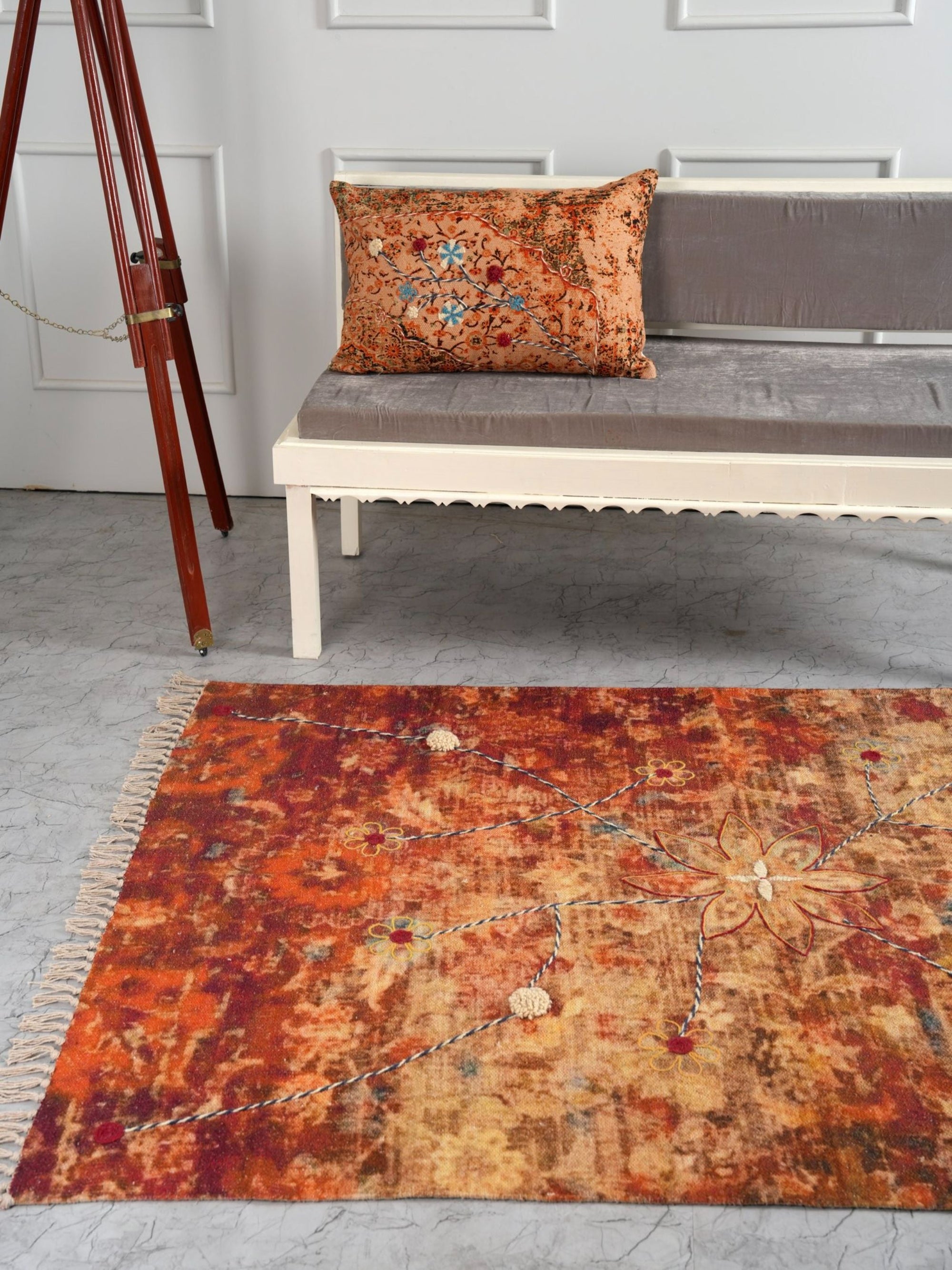 Embroidered Rug - Tranquil Petal