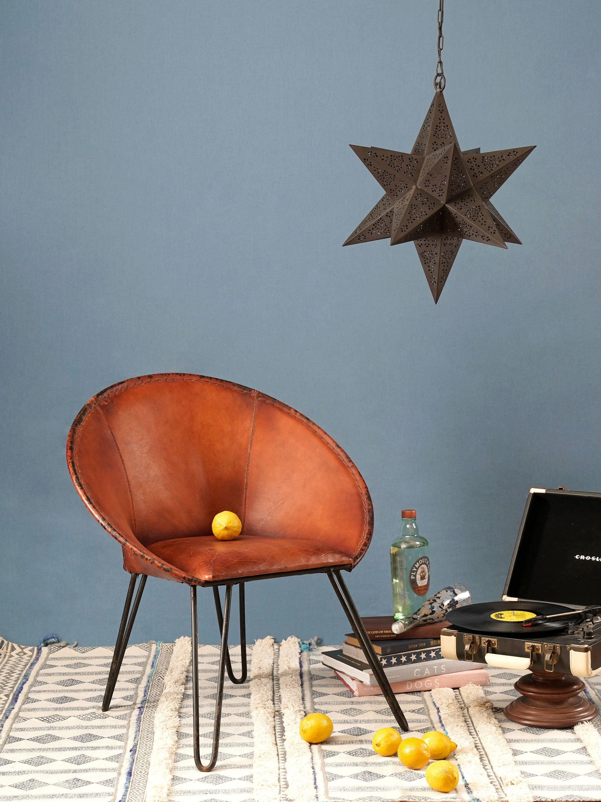 Tufted Leather Scooped Armchair