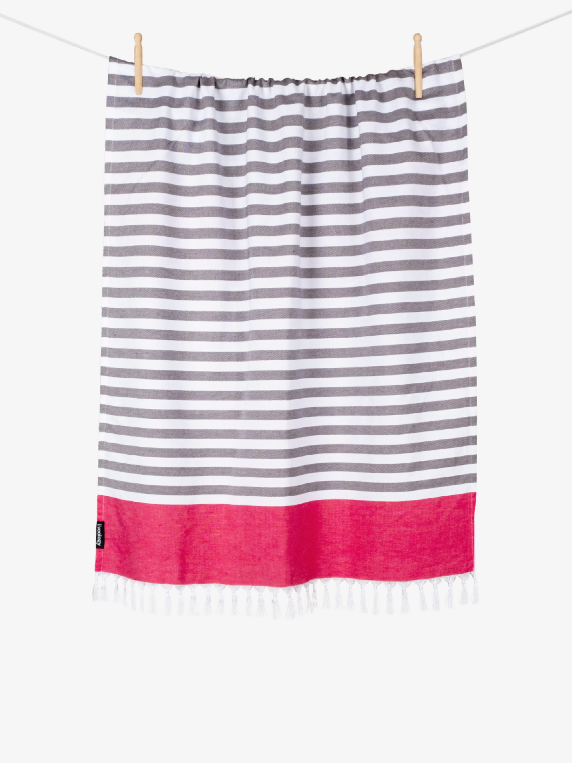 Tula Stripe - Peacock Blue Woven Beach Towel
