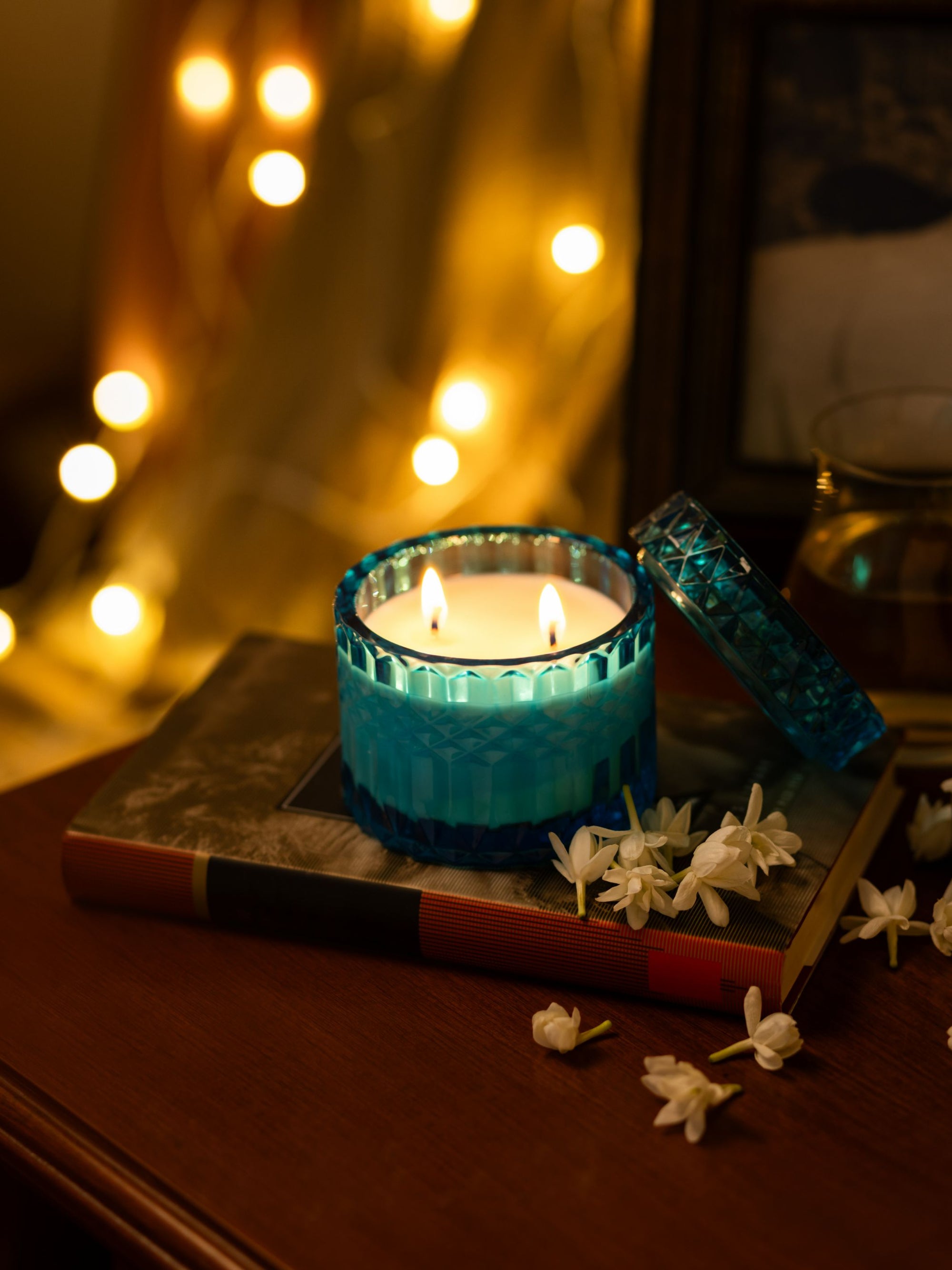 Turquoise Ray Candle