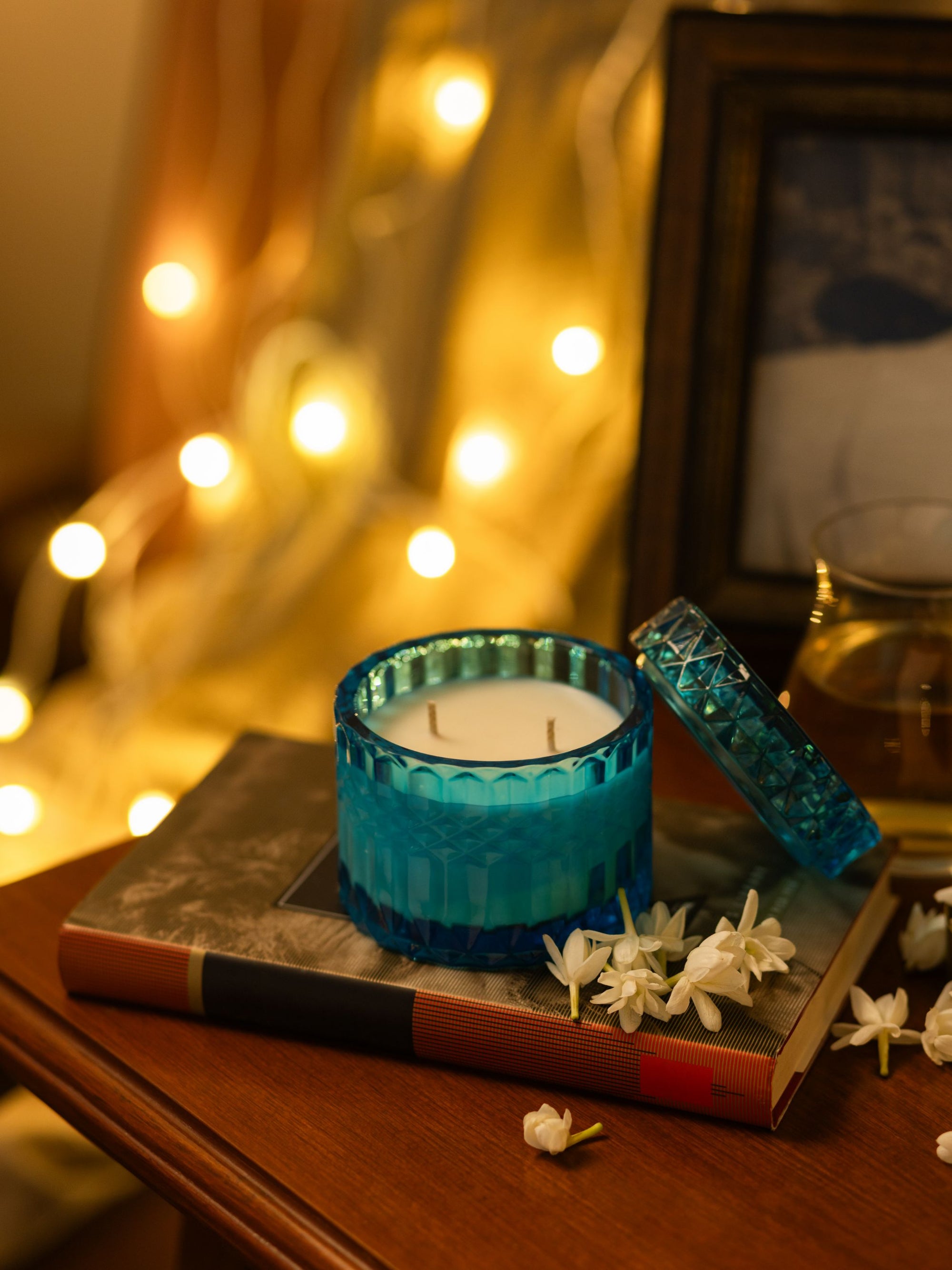 Turquoise Ray Candle