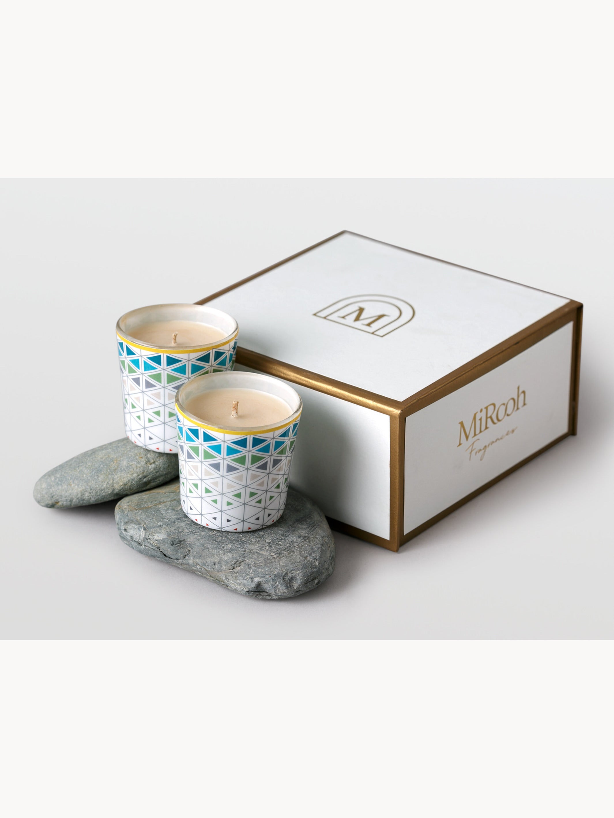 Velanian Aqua Glass Votive Candles Set of 4