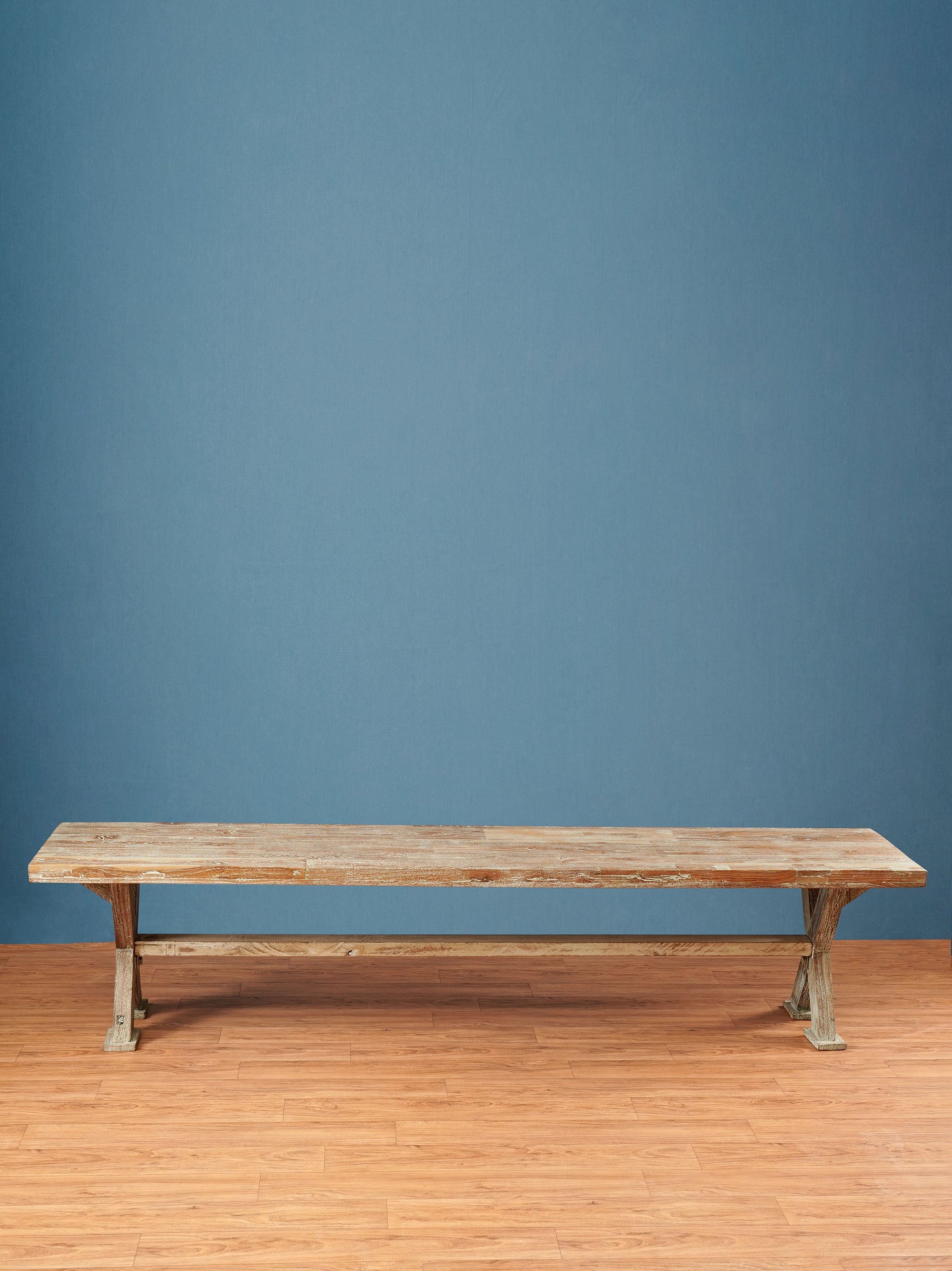 Vintage Hand Carved Wood Bench