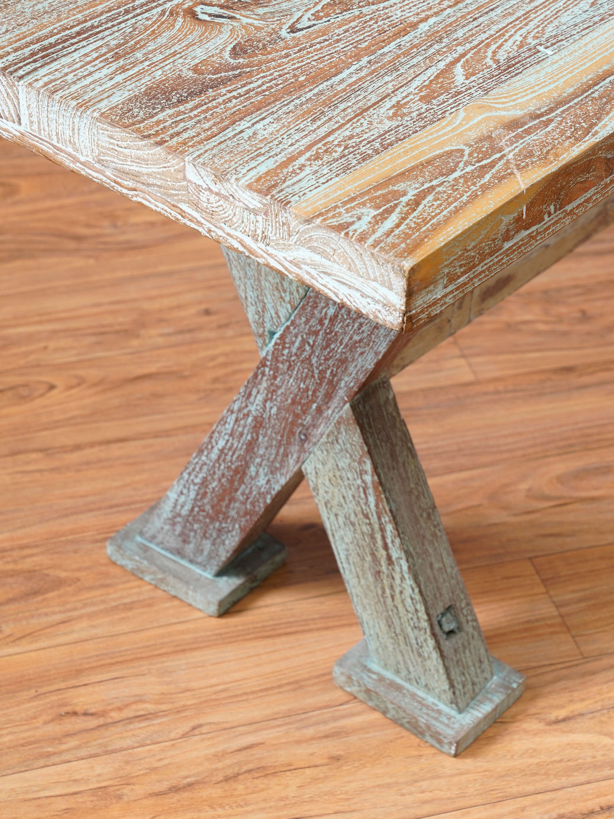 Vintage Hand Carved Wood Bench