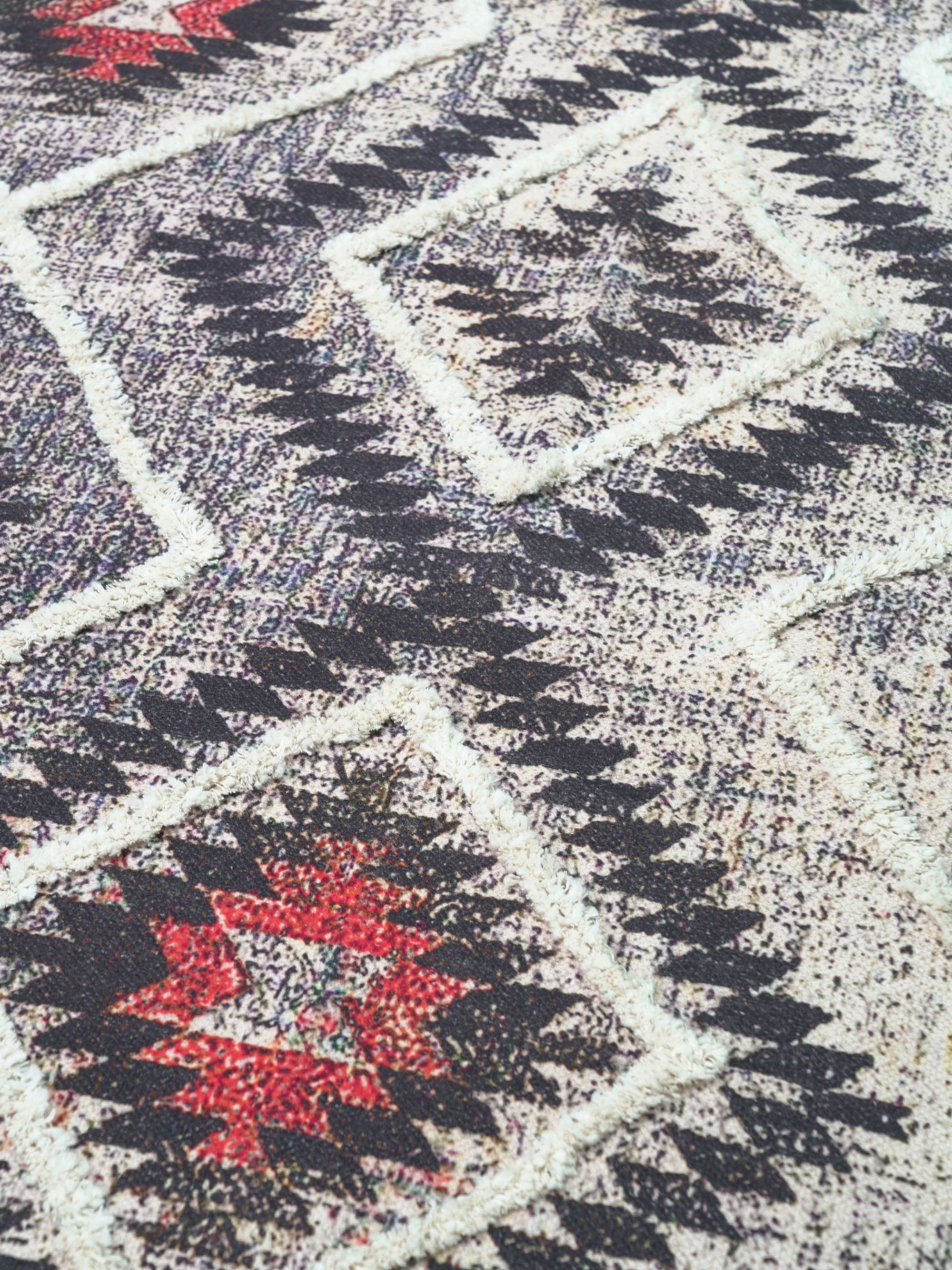 Yildiz Embroidered Cotton Rug